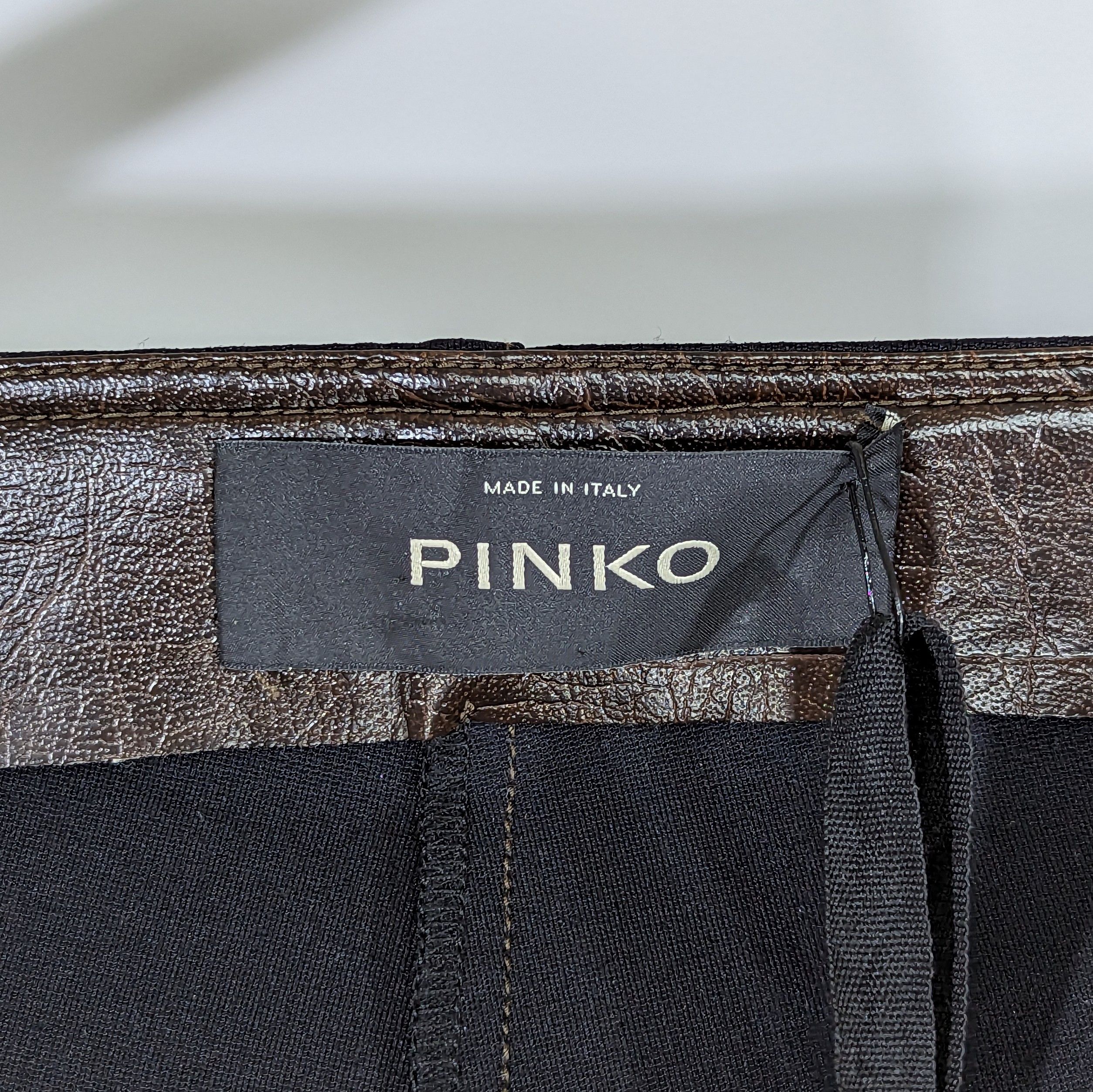 Leather PINKO Fashion Vintage Leatherette Pants Women's Luxury Brand Size 32" / US 10 / IT 46 - 14 Thumbnail