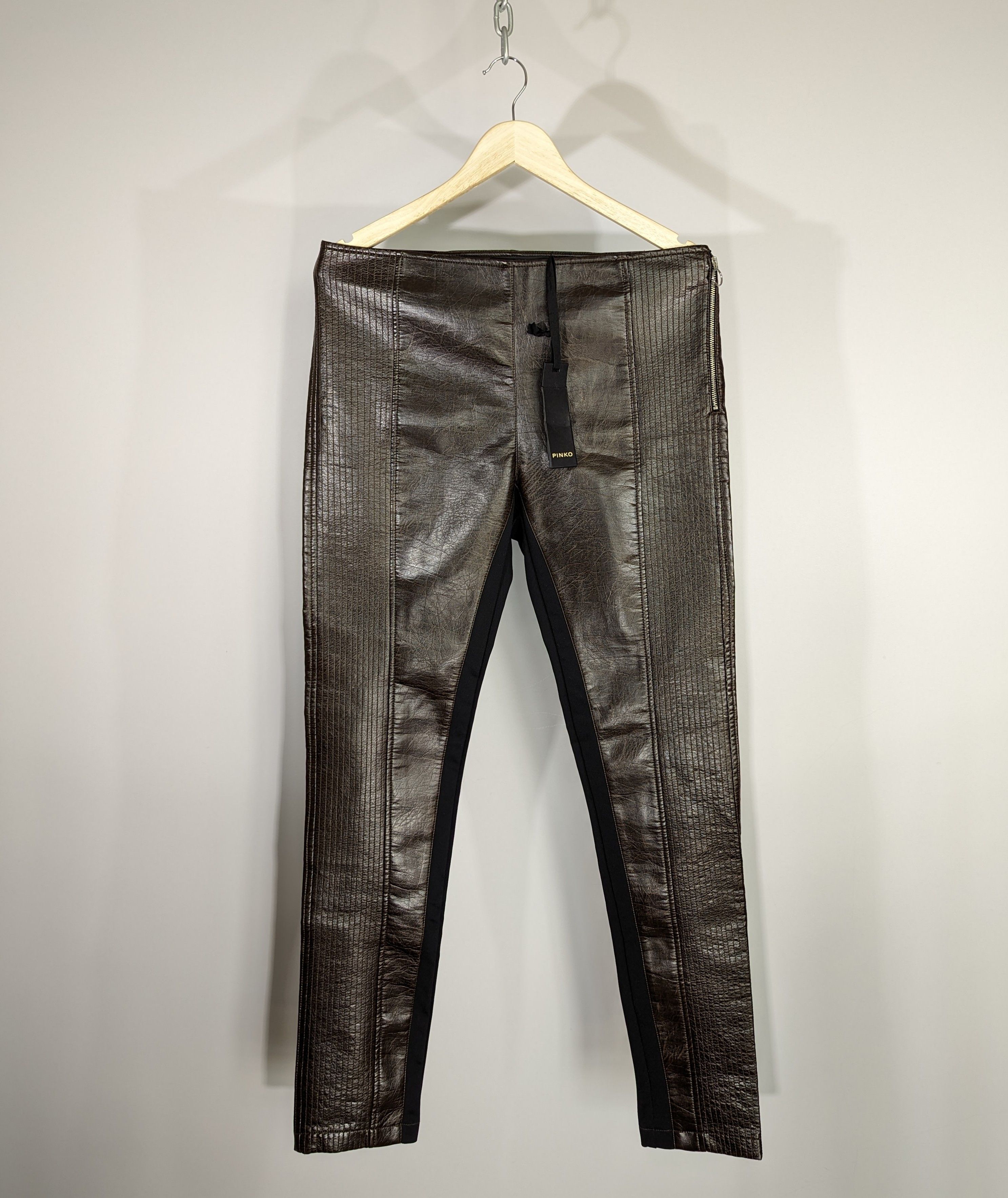 Leather PINKO Fashion Vintage Leatherette Pants Women's Luxury Brand Size 32" / US 10 / IT 46 - 23 Thumbnail