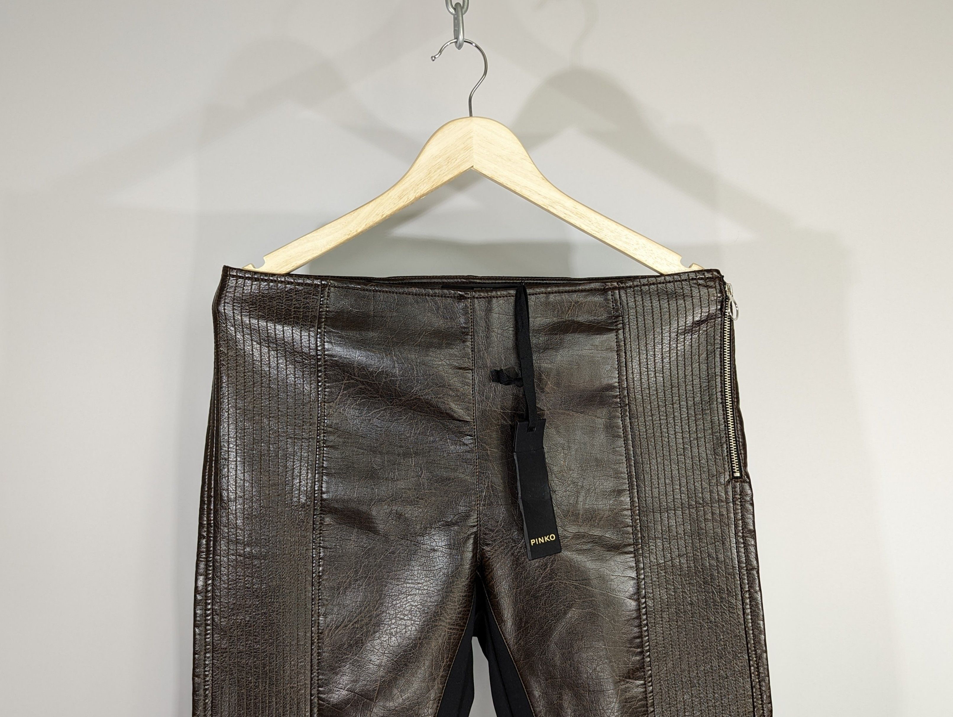 Leather PINKO Fashion Vintage Leatherette Pants Women's Luxury Brand Size 32" / US 10 / IT 46 - 24 Thumbnail