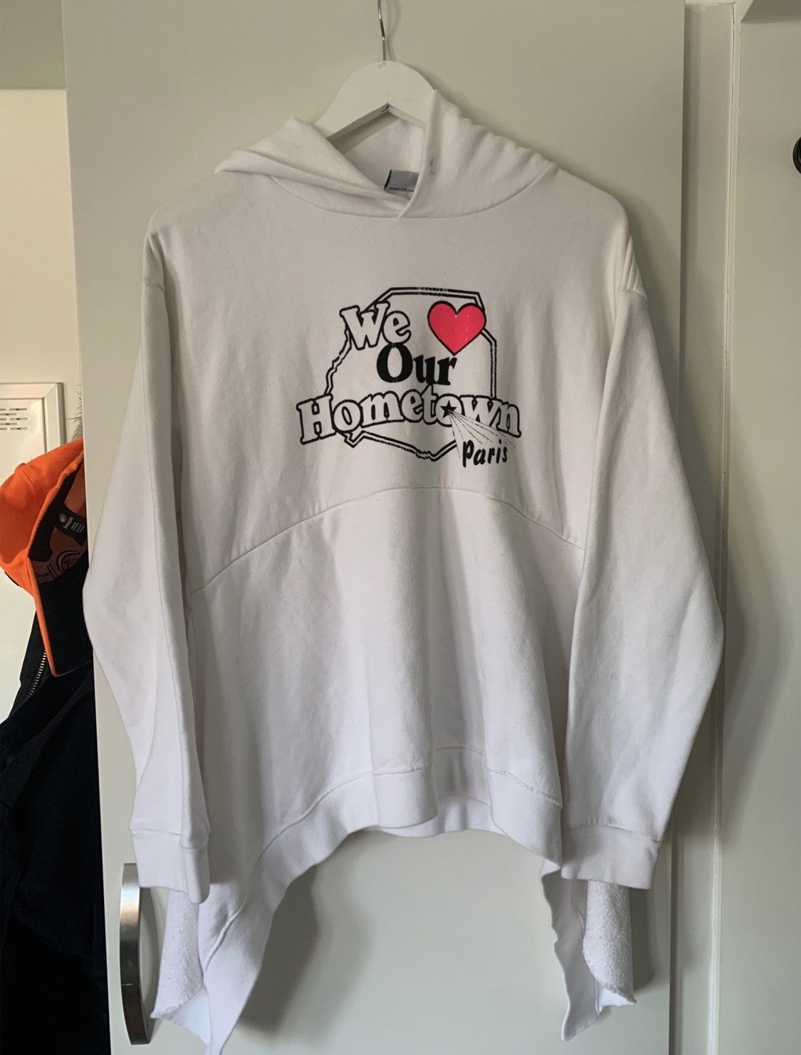 image of Vetements We Love Our Hometown Paris Femme Hoodie in White, Men's (Size Small)