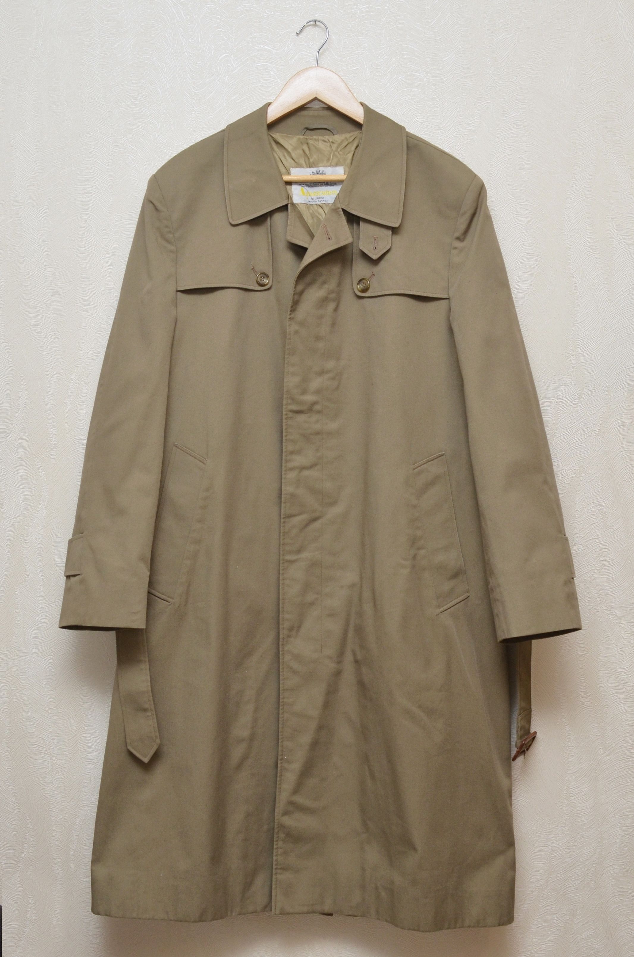Vintage Aquascutum Check Belted Trench Coat 90s y2k