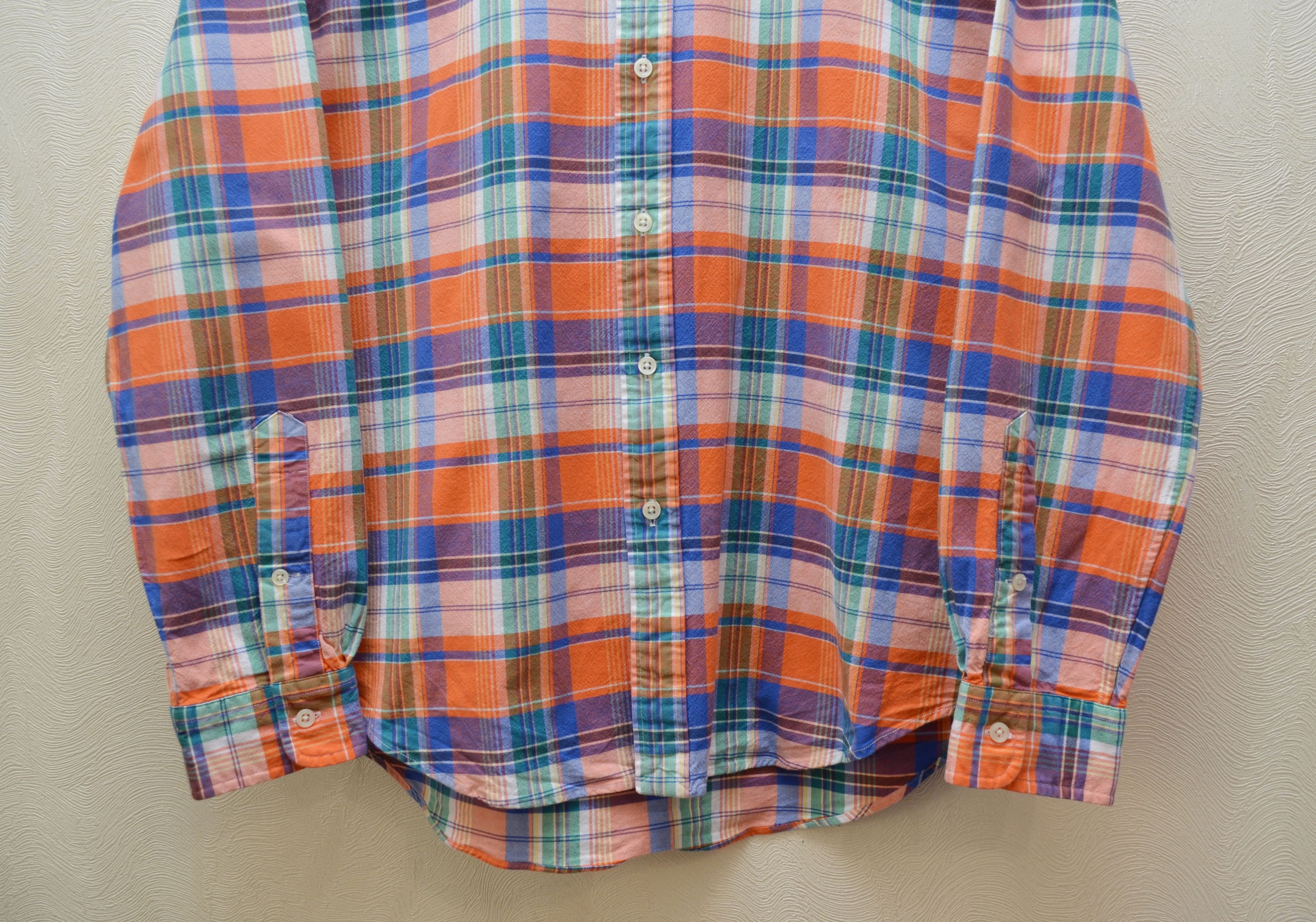 Designer × Polo Ralph Lauren Polo Ralph Lauren Orange Check Multicolor Pony Shirt Size L Size US L / EU 52-54 / 3 - 4 Thumbnail