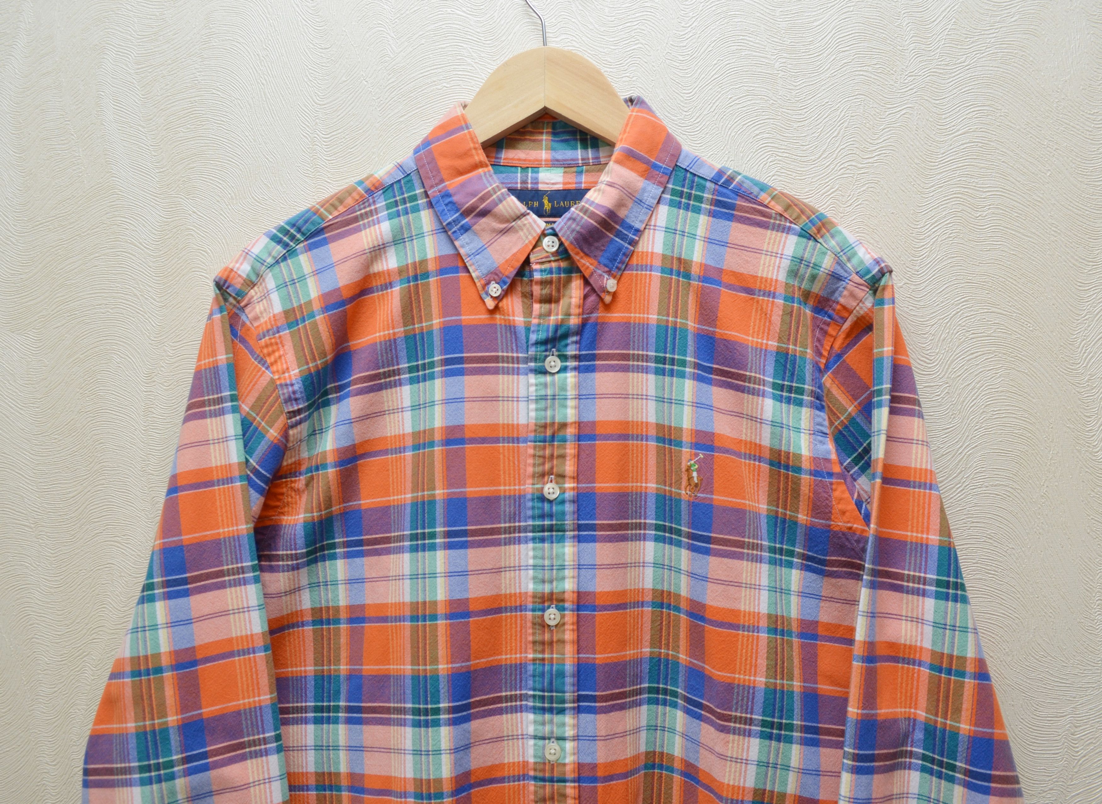 Designer × Polo Ralph Lauren Polo Ralph Lauren Orange Check Multicolor Pony Shirt Size L Size US L / EU 52-54 / 3 - 2 Thumbnail