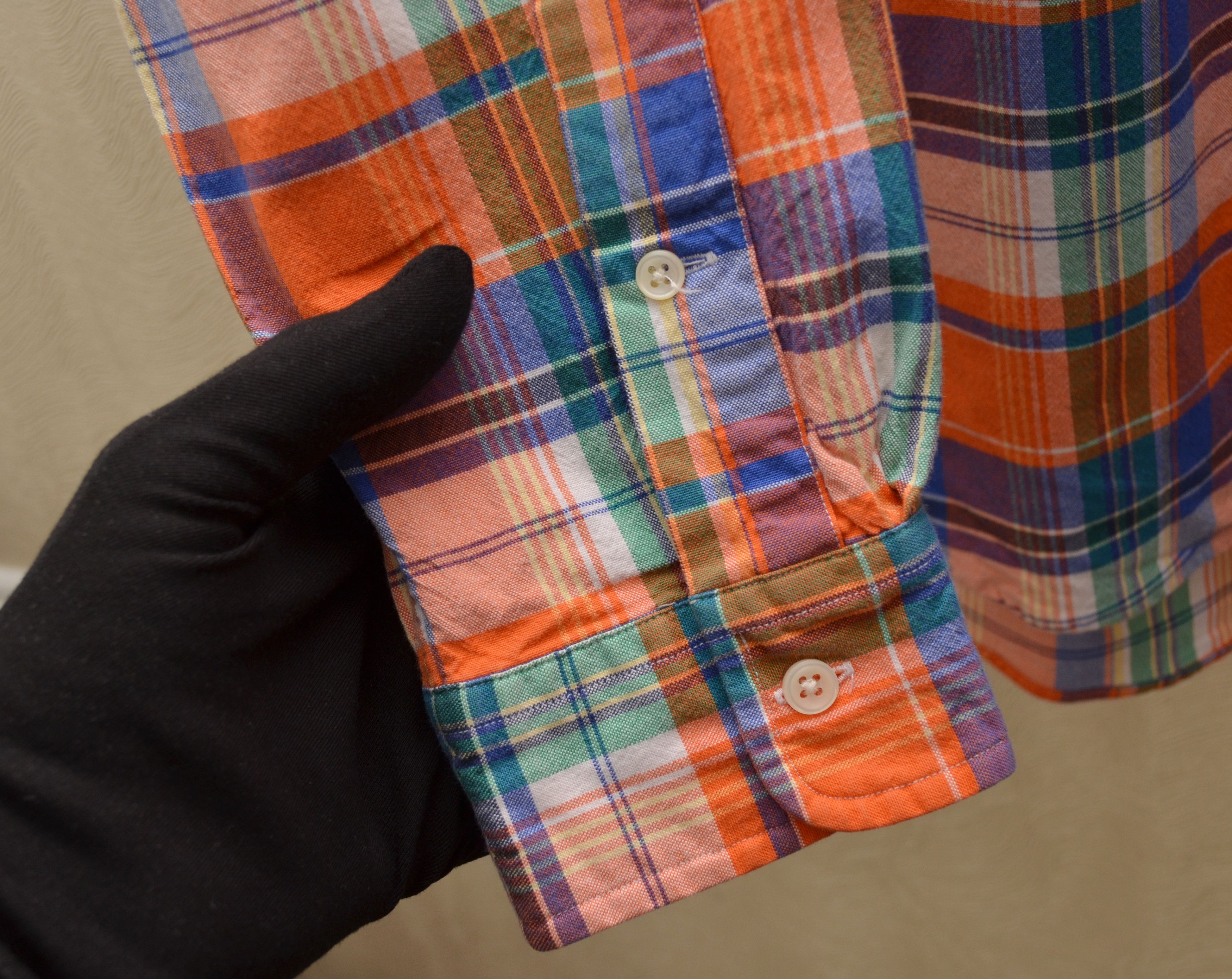 Designer × Polo Ralph Lauren Polo Ralph Lauren Orange Check Multicolor Pony Shirt Size L Size US L / EU 52-54 / 3 - 7 Thumbnail