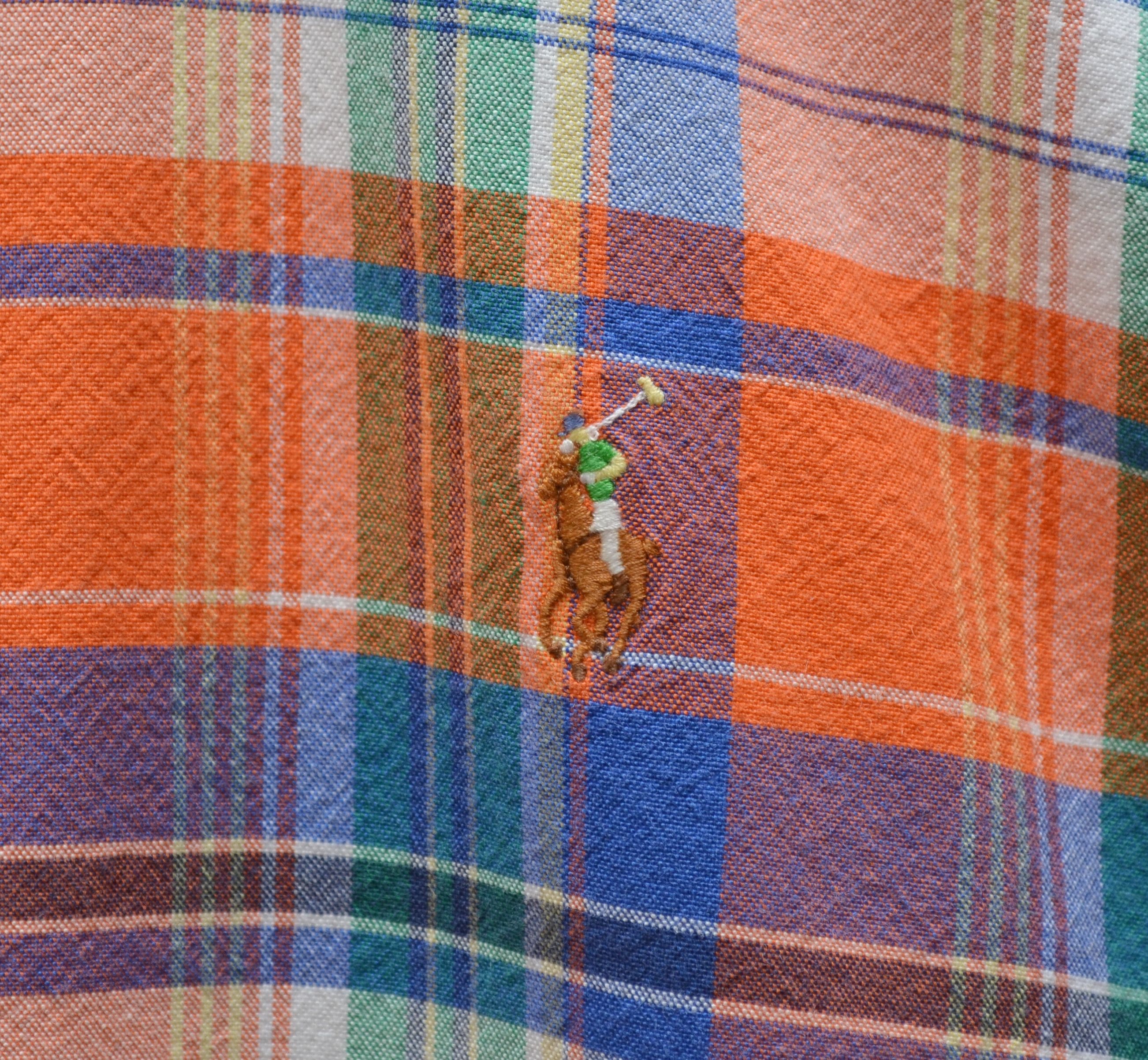 Designer × Polo Ralph Lauren Polo Ralph Lauren Orange Check Multicolor Pony Shirt Size L Size US L / EU 52-54 / 3 - 5 Thumbnail