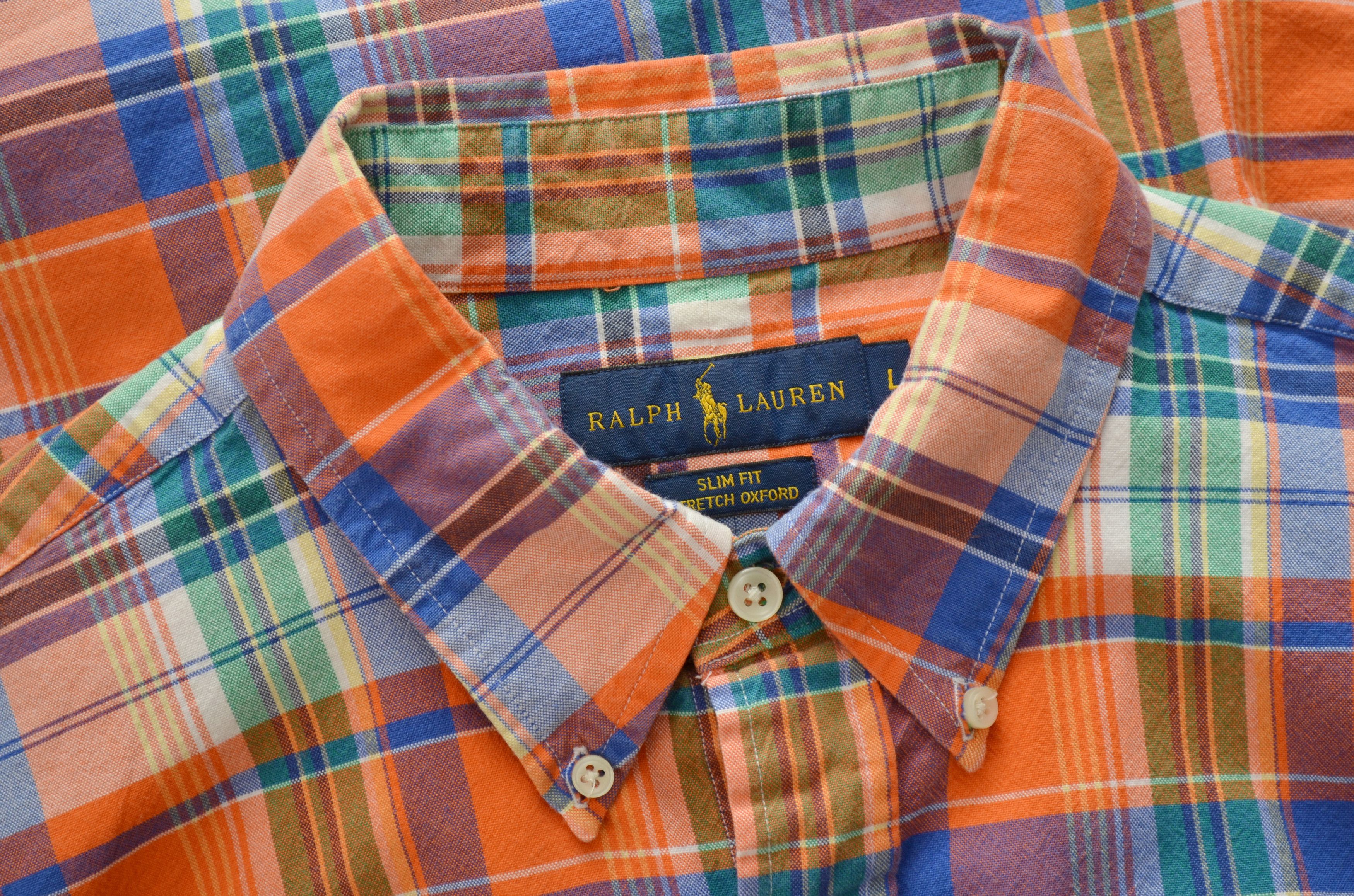 Designer × Polo Ralph Lauren Polo Ralph Lauren Orange Check Multicolor Pony Shirt Size L Size US L / EU 52-54 / 3 - 9 Thumbnail