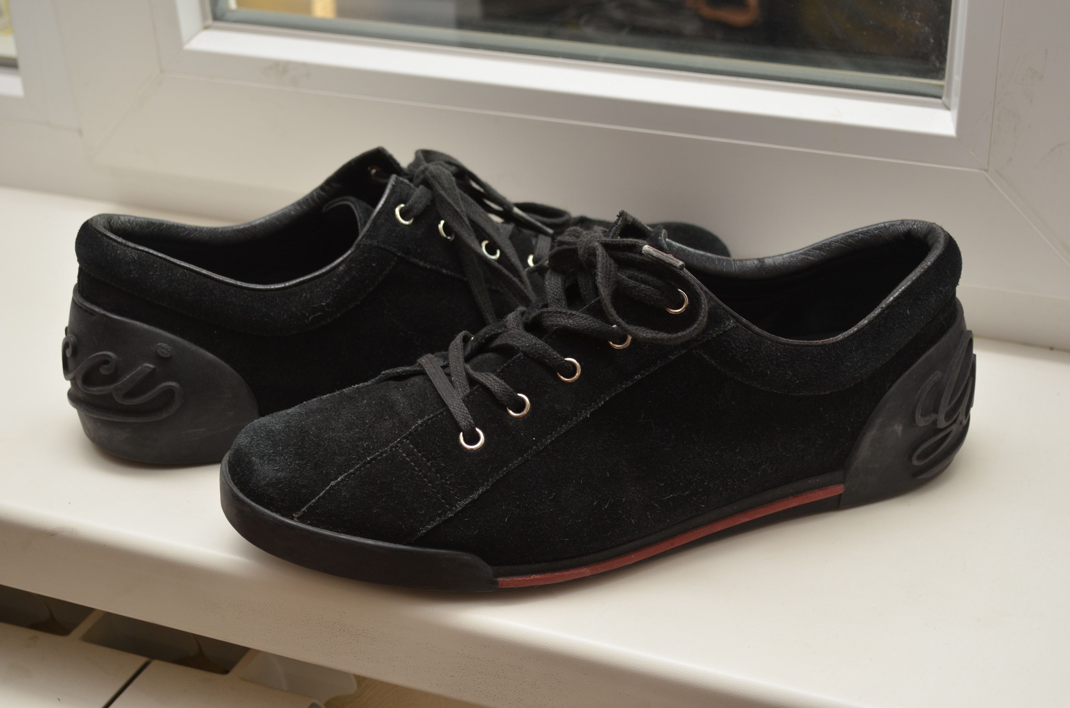 Gucci GUCCI GG Black Suede Logo Embellished Low Top Sneakers Size US 9.5 / EU 42-43 - 2 Thumbnail