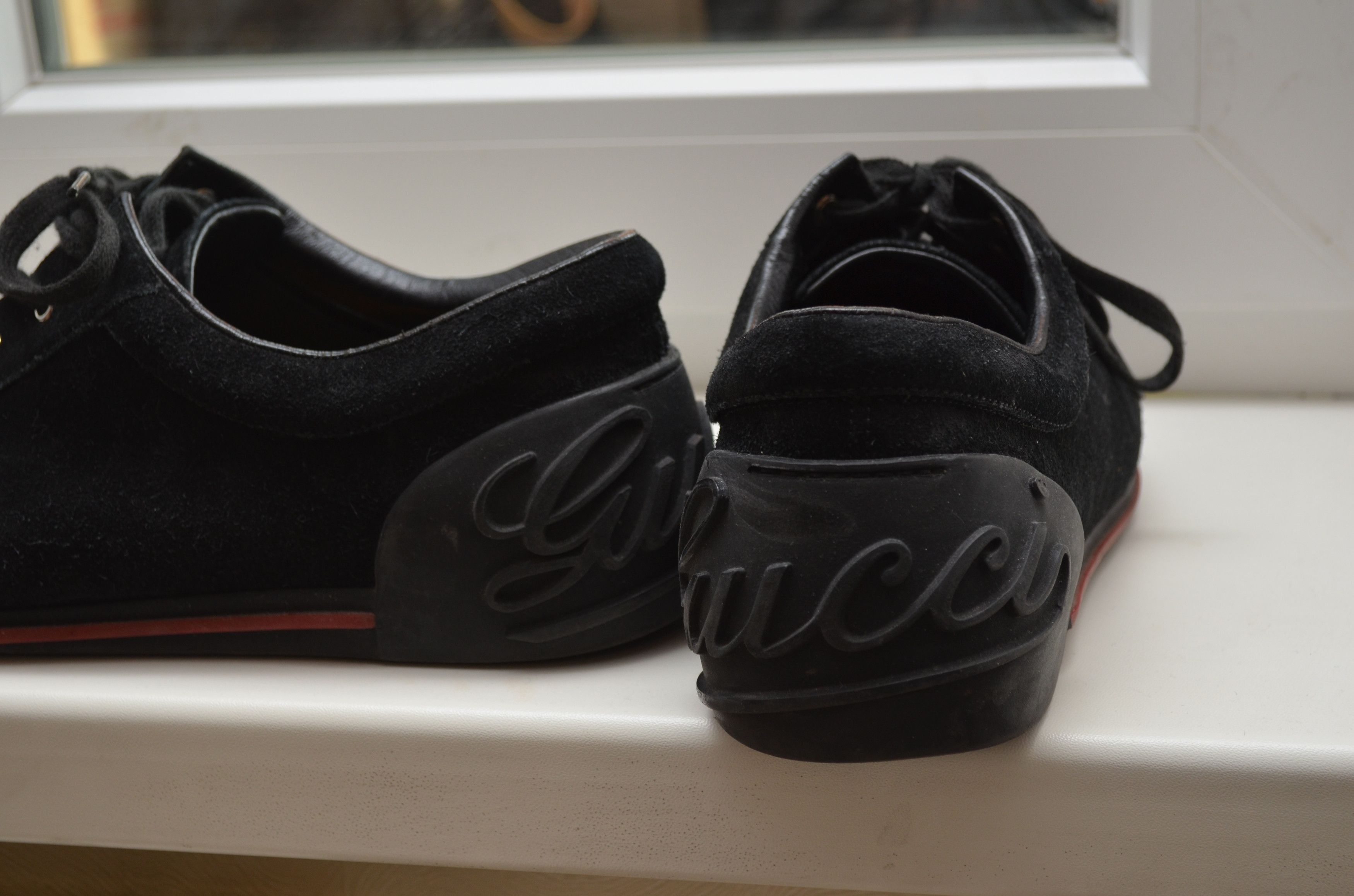 Gucci GUCCI GG Black Suede Logo Embellished Low Top Sneakers Size US 9.5 / EU 42-43 - 5 Thumbnail