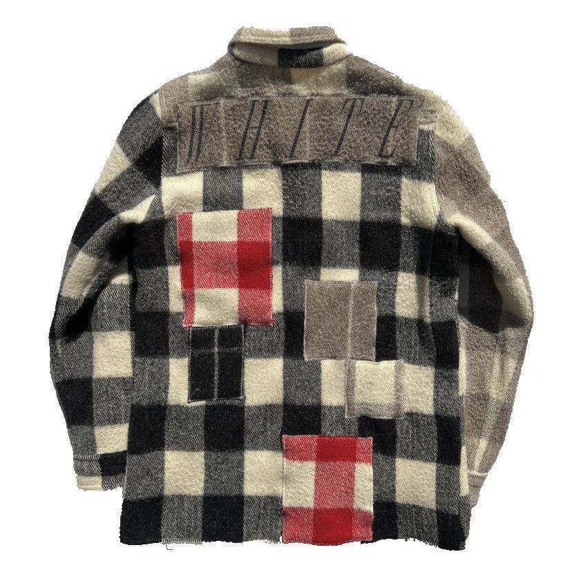 Off White 2016AW Check Flannel Patchwork wool Coat