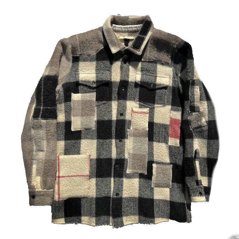 Off-White Off White 2016AW Check Flannel Patchwork wool Coat Size US M / EU 48-50 / 2 - 7 Thumbnail