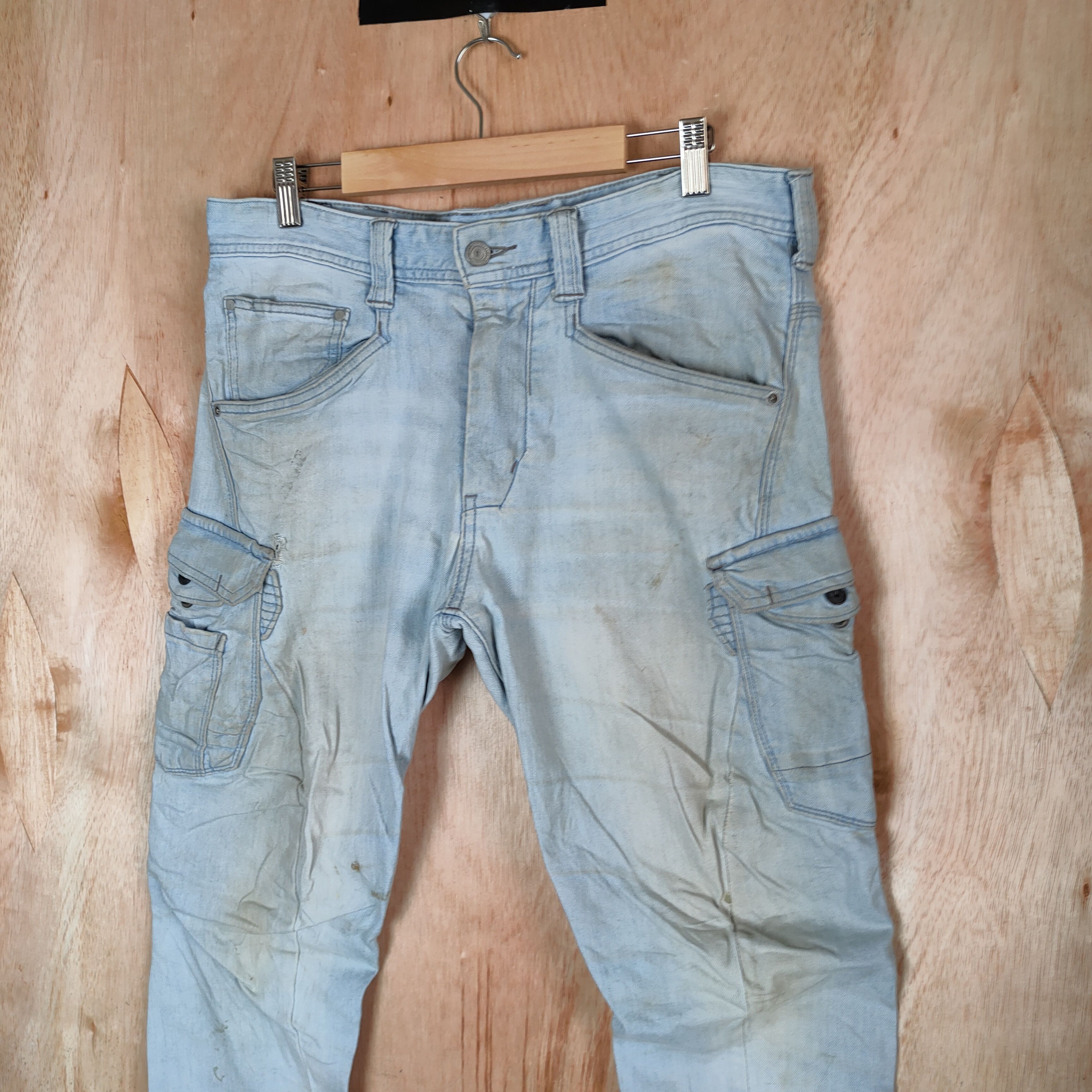 Japanese Brand VINTAGE EVENRIVER RUSTY FADED JEANS CARGO PANTS Size US 33 - 4 Thumbnail