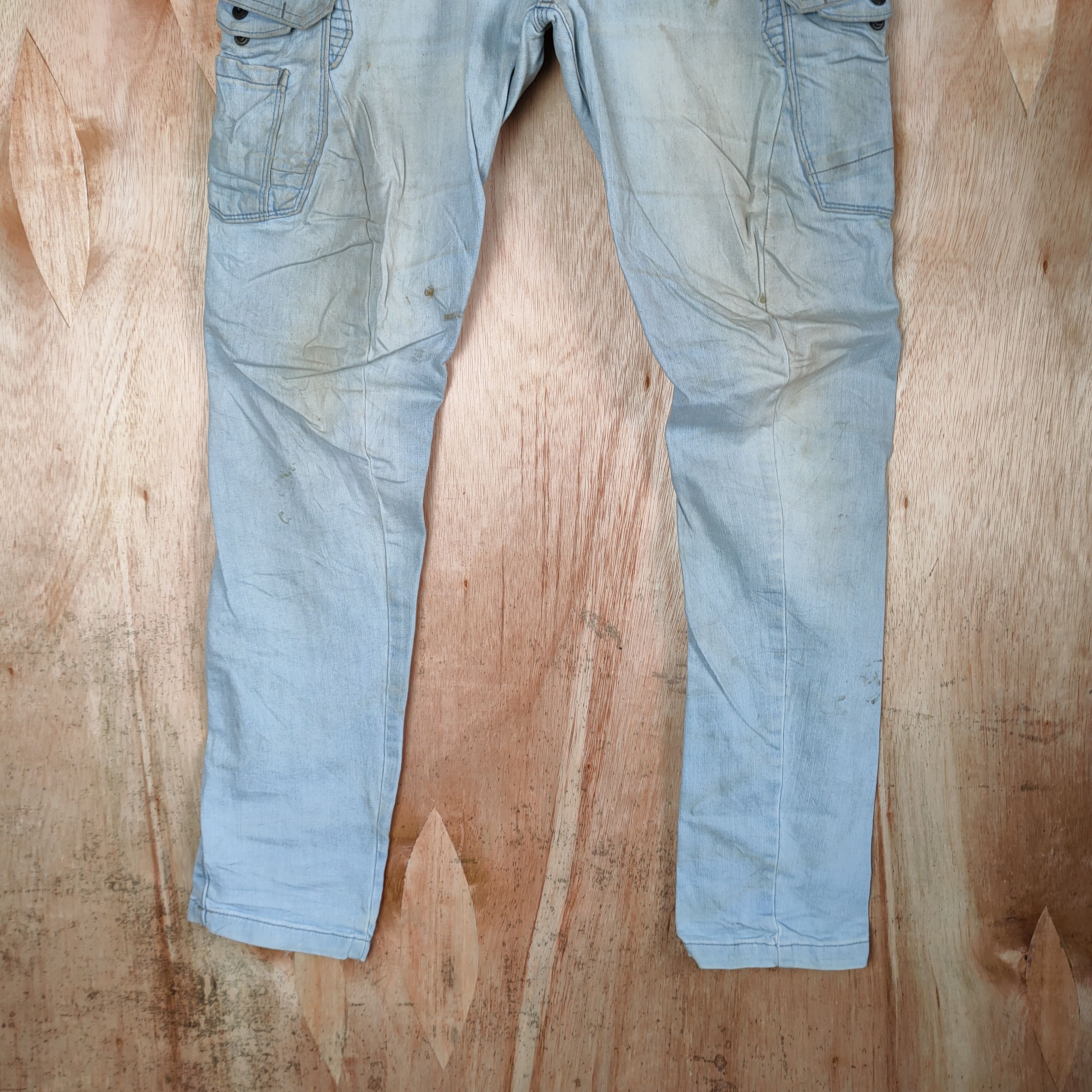 Japanese Brand VINTAGE EVENRIVER RUSTY FADED JEANS CARGO PANTS Size US 33 - 3 Thumbnail