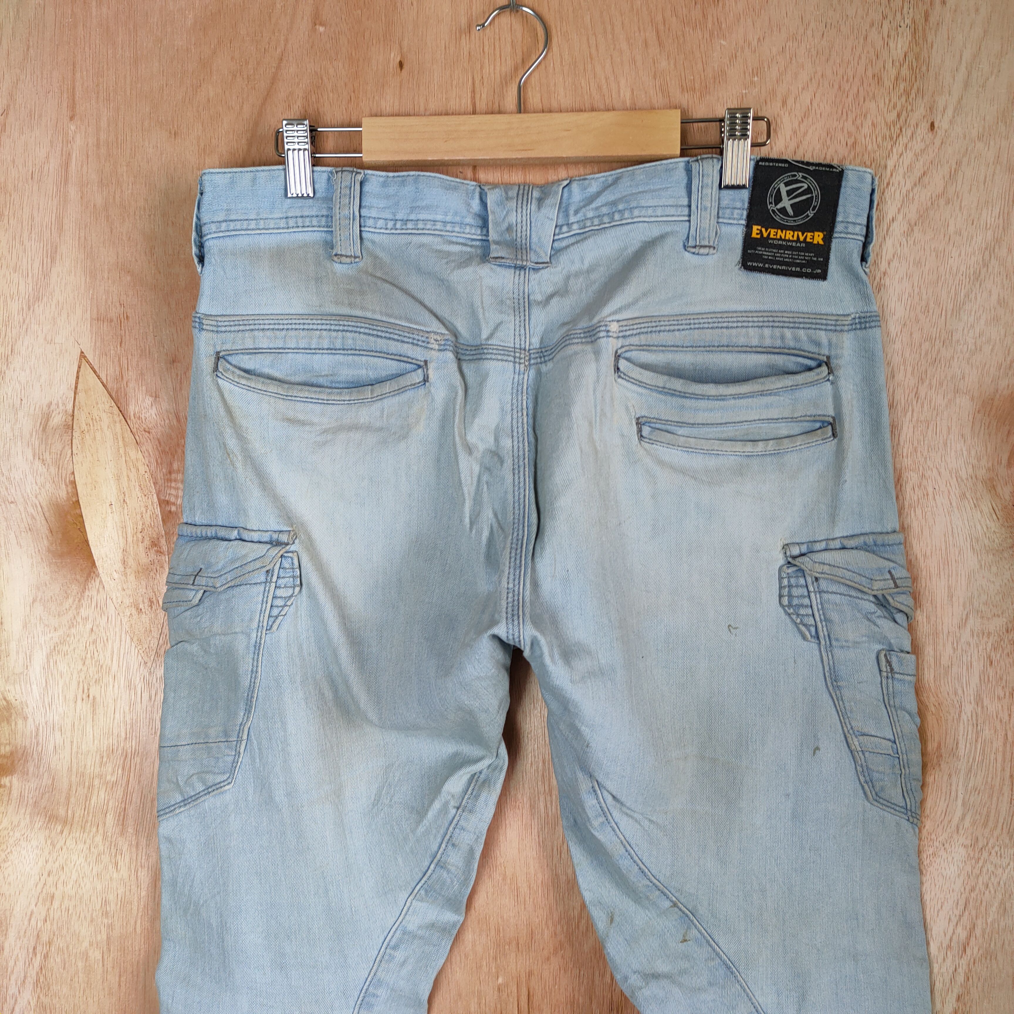 Japanese Brand VINTAGE EVENRIVER RUSTY FADED JEANS CARGO PANTS Size US 33 - 7 Thumbnail