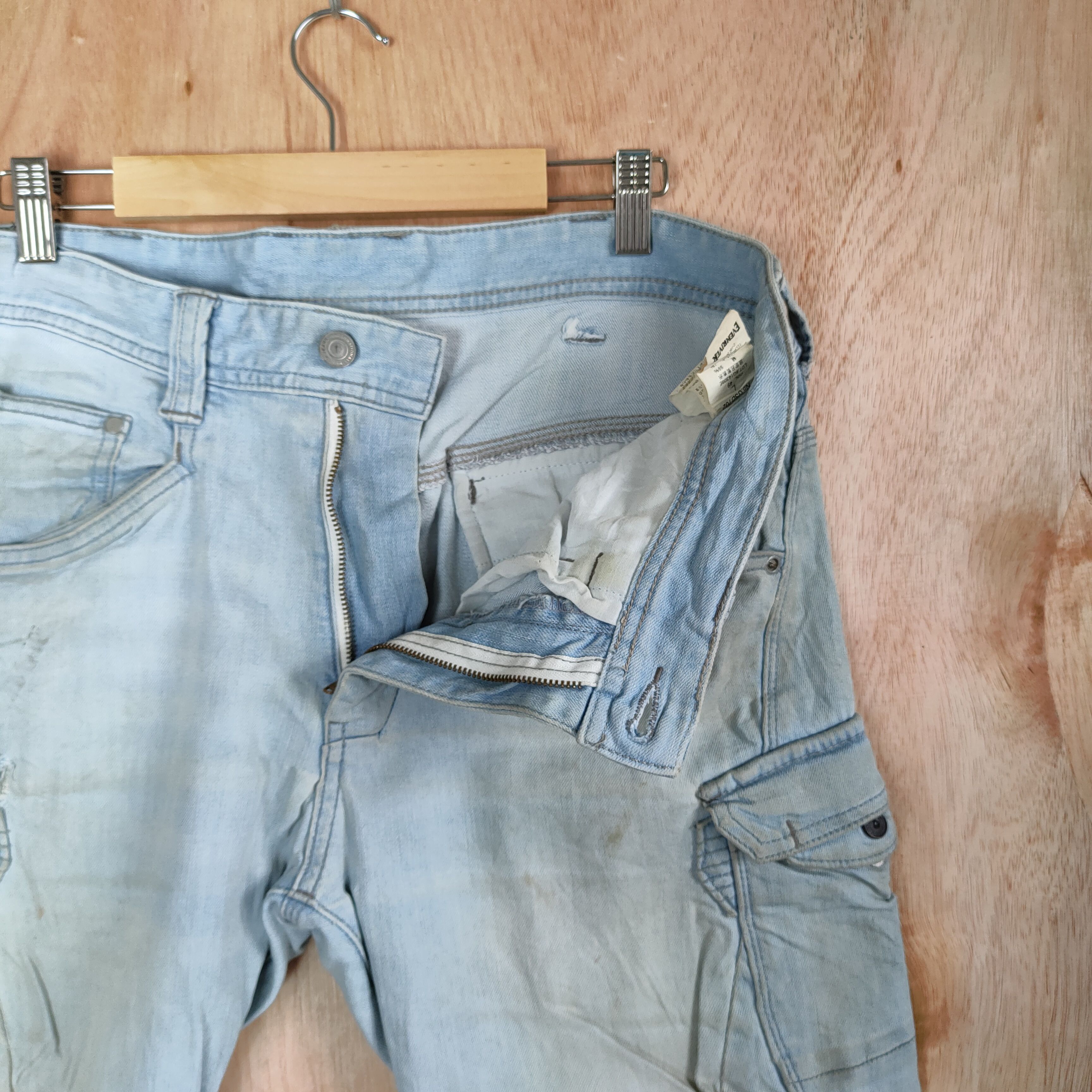 Japanese Brand VINTAGE EVENRIVER RUSTY FADED JEANS CARGO PANTS Size US 33 - 10 Thumbnail