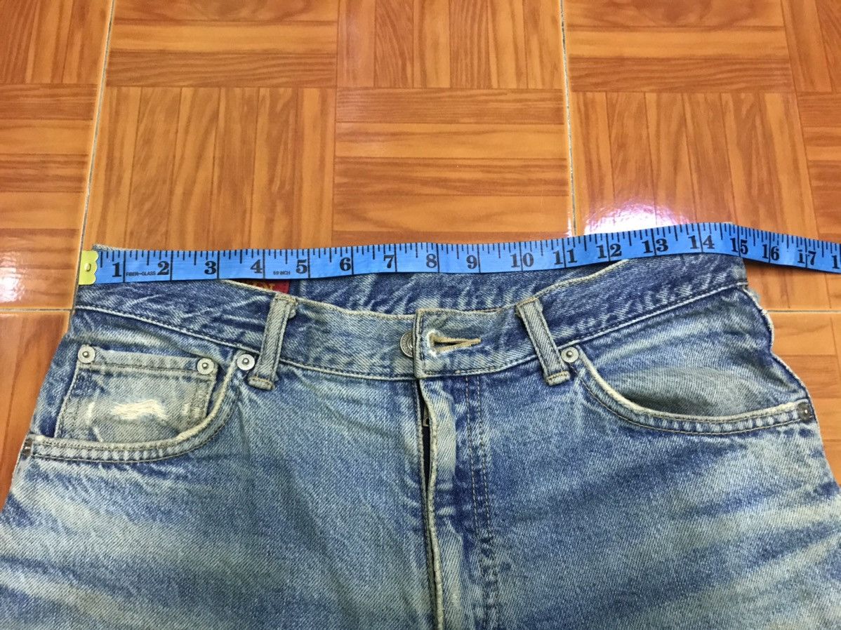 Edwin Vintage Distressed Blue Jeans – Faded Wash with Knee Rips Size US 30 / EU 46 - 10 Thumbnail