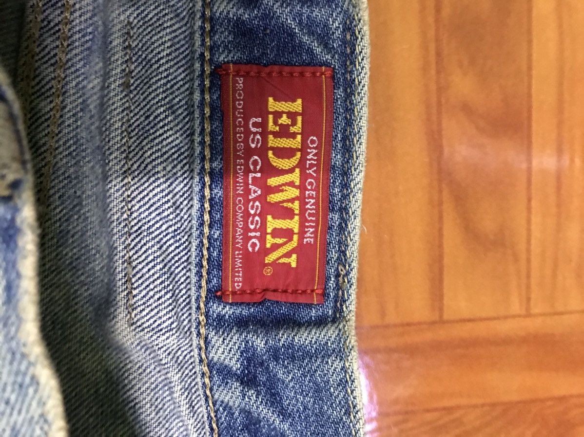 Edwin Vintage Distressed Blue Jeans – Faded Wash with Knee Rips Size US 30 / EU 46 - 4 Thumbnail