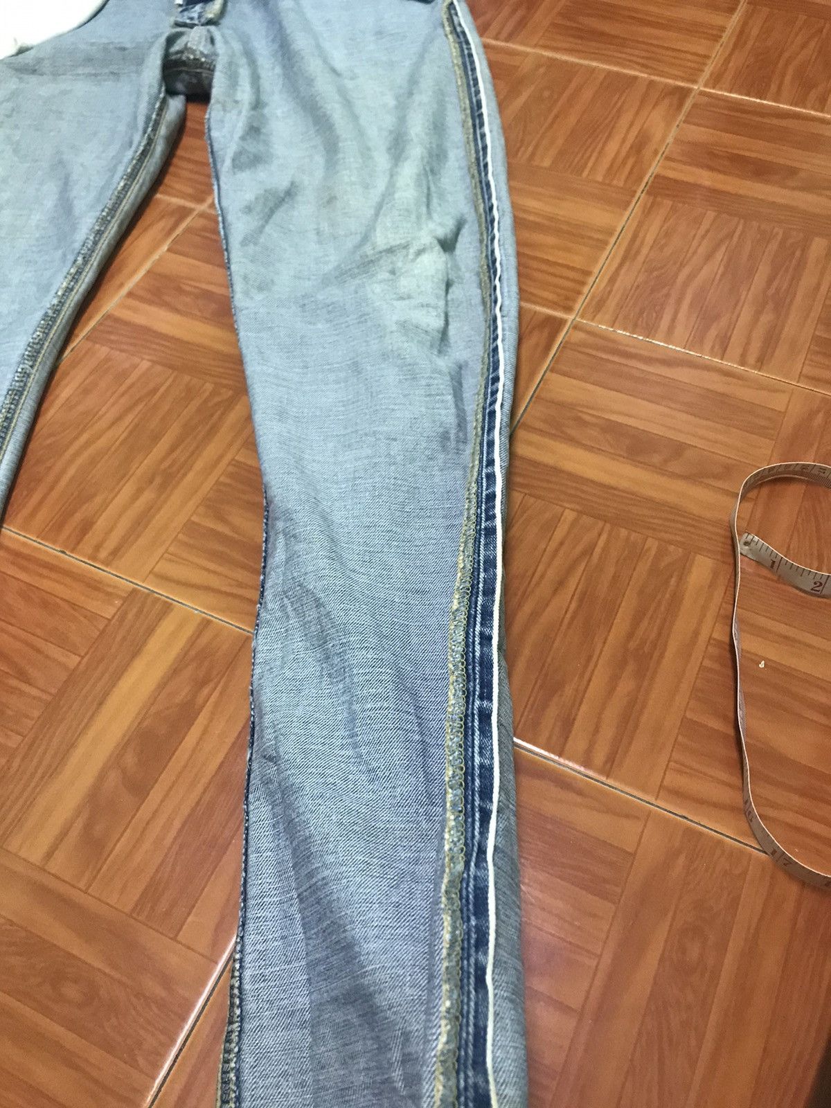 Lee Lee Vintage Straight Leg Jeans – Light Wash, Distressed Fade Size US 32 / EU 48 - 18 Thumbnail