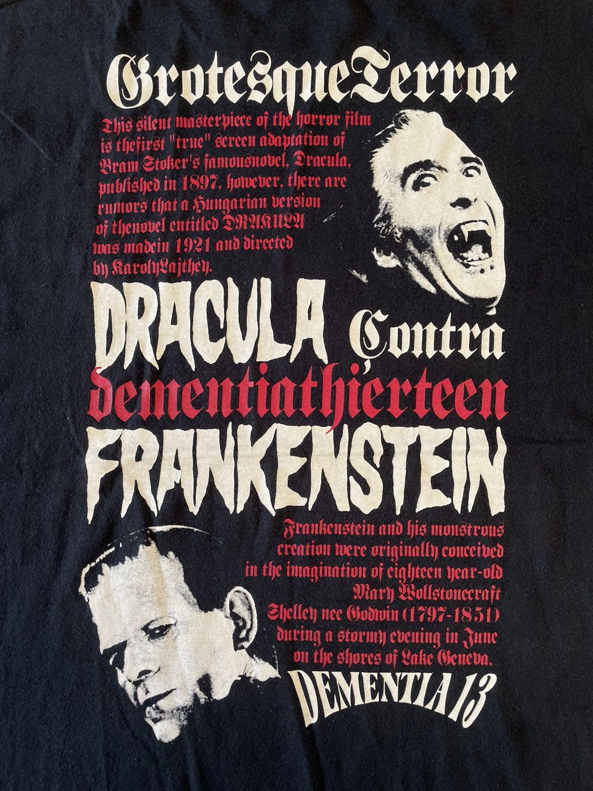 image of Expert Horror x Movie Vintage Dracula Contra Frankenstein Horror Movie 70's in Black, Men's (Size X