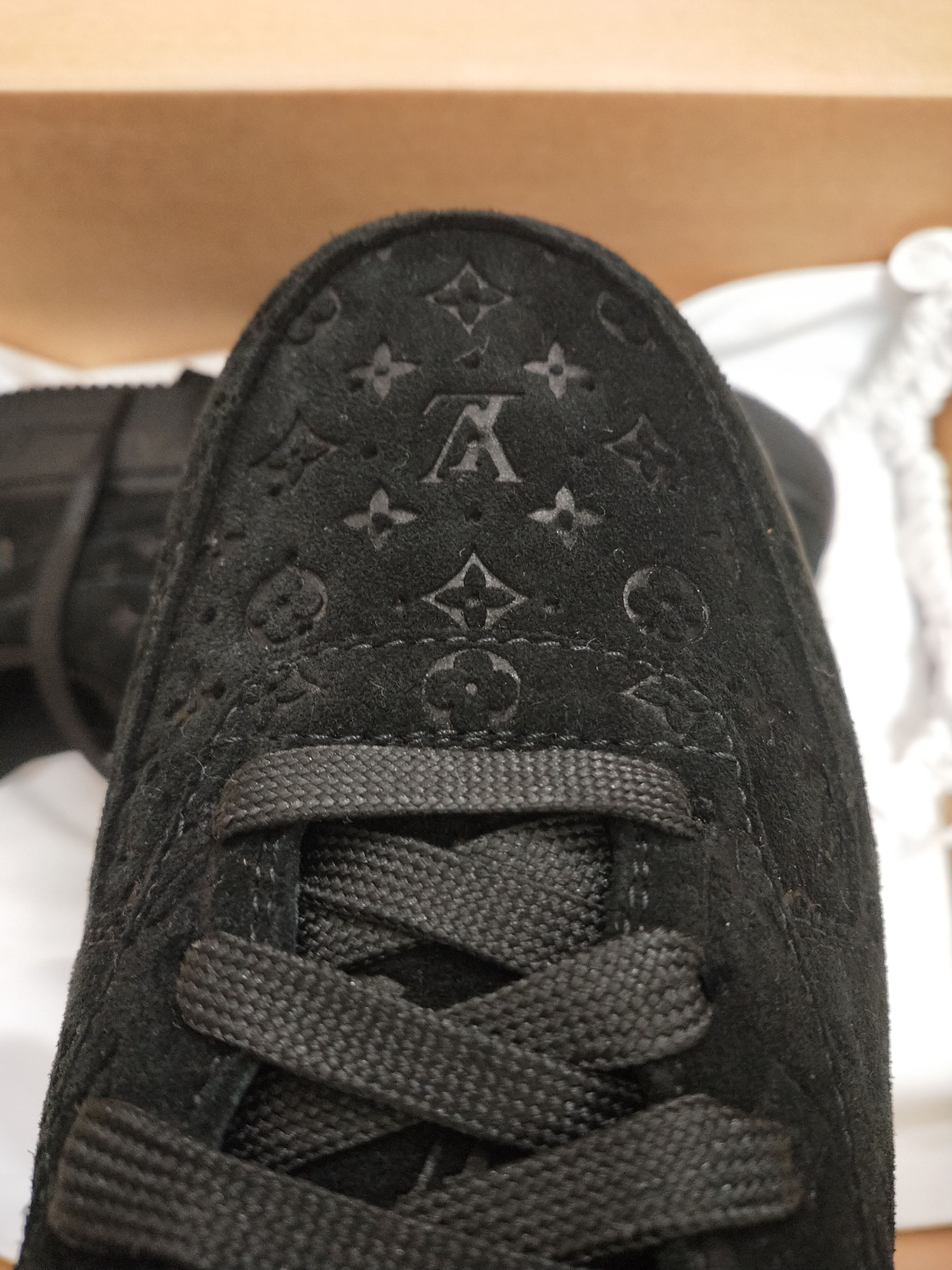 Louis Vuitton Black Suede Air Force 1 Size US 7 / EU 40 - 3 Thumbnail