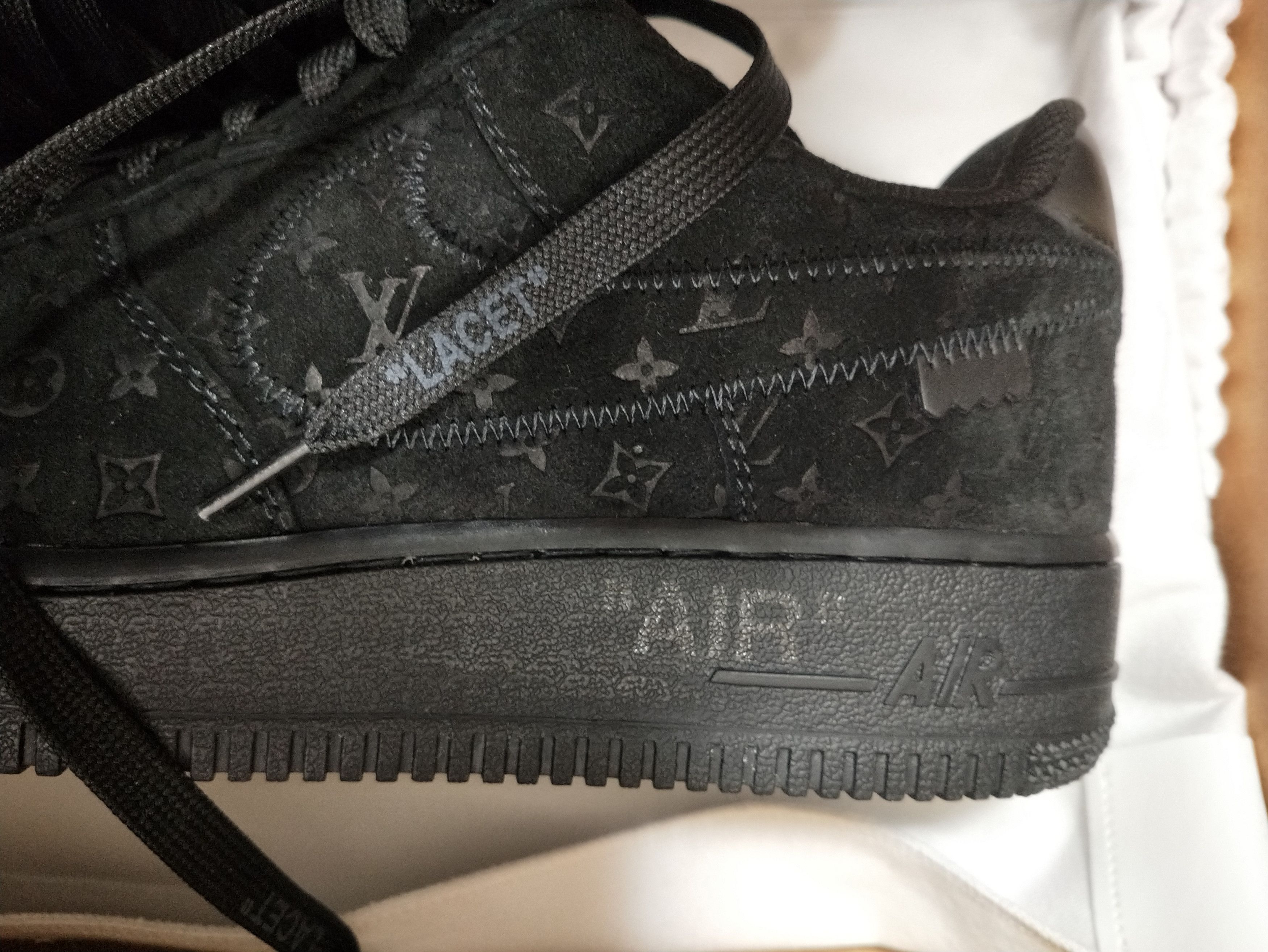 Louis Vuitton Black Suede Air Force 1 Size US 7 / EU 40 - 2 Thumbnail