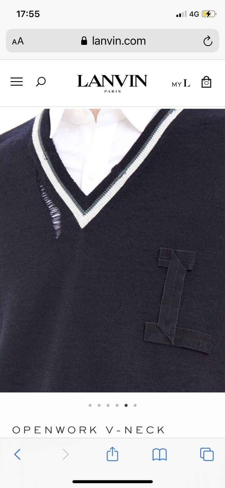 Lanvin Lanvin Distressed logo patch sweater Size US XL / EU 56 / 4 - 1 Thumbnail
