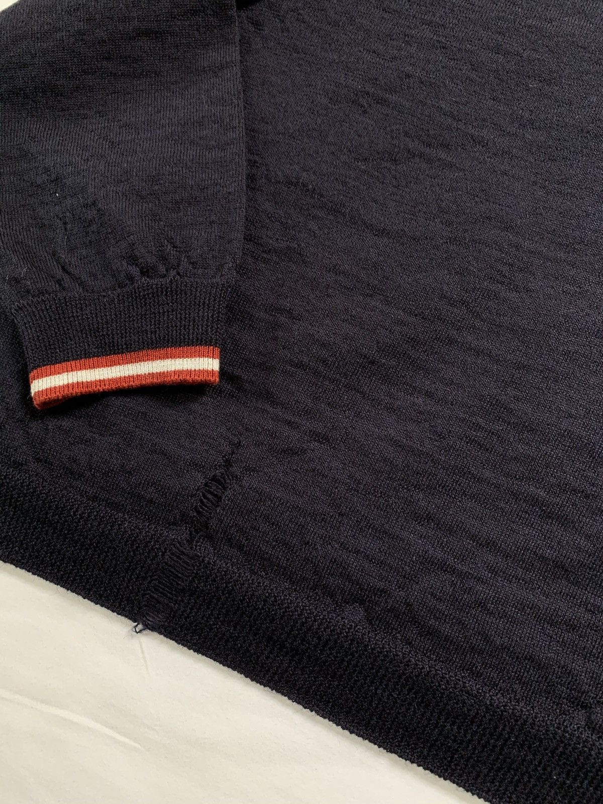 Lanvin Lanvin Distressed logo patch sweater Size US XL / EU 56 / 4 - 9 Thumbnail