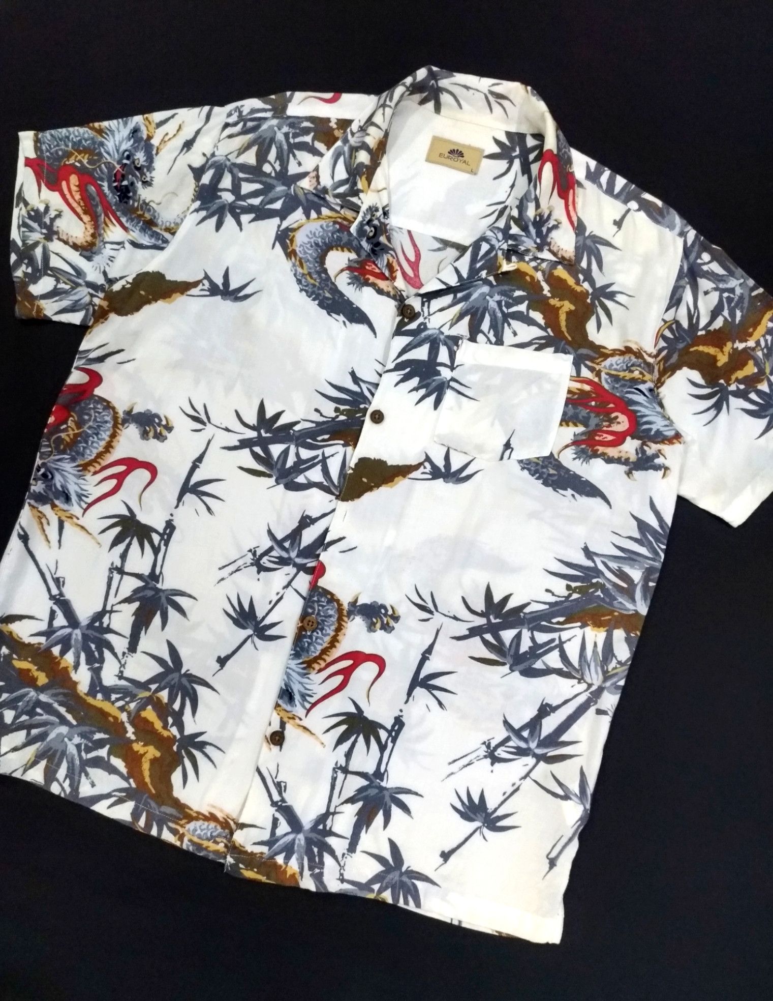 Japanese Brand RARE! VTG EUROYAL RAYON JAPANESE TRADITIONAL MOTIF "RYU" Size US M / EU 48-50 / 2 - 3 Thumbnail