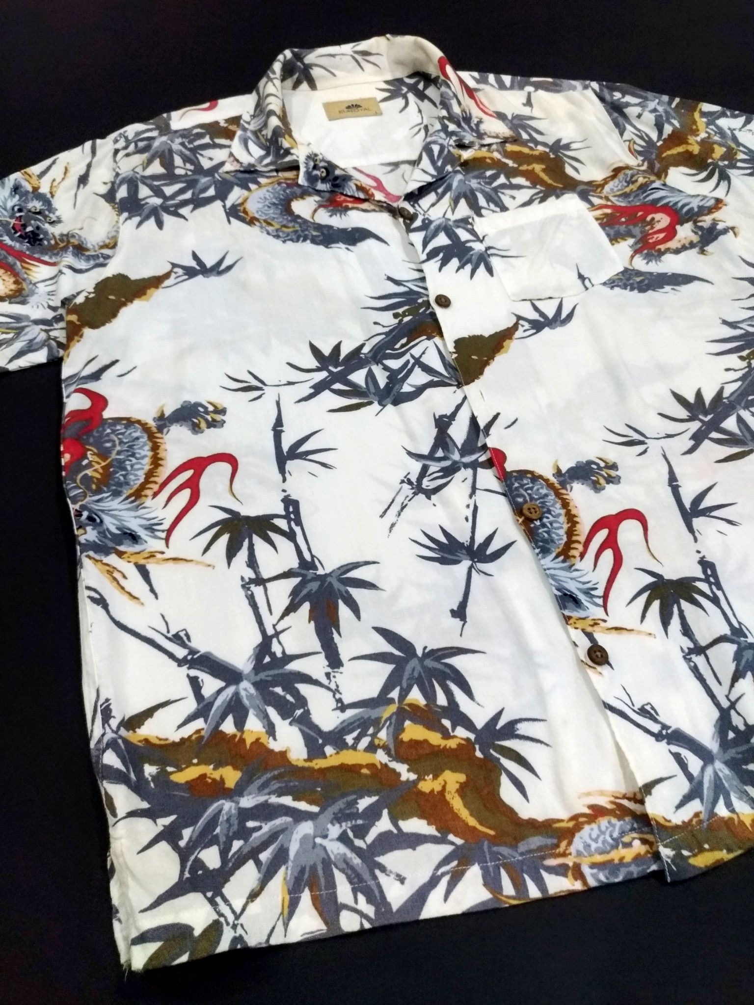 Japanese Brand RARE! VTG EUROYAL RAYON JAPANESE TRADITIONAL MOTIF "RYU" Size US M / EU 48-50 / 2 - 4 Thumbnail