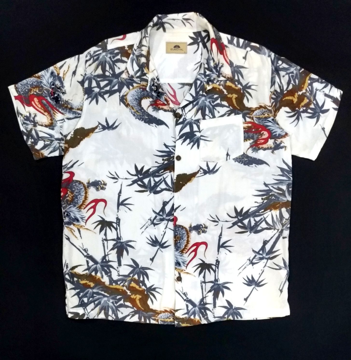 Japanese Brand RARE! VTG EUROYAL RAYON JAPANESE TRADITIONAL MOTIF "RYU" Size US M / EU 48-50 / 2 - 1 Thumbnail