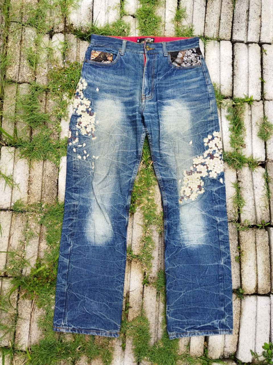 image of Distressed Denim x Vintage Bukkirabou Japan Sukajan Distressed Jeans in Blue Distressed (Size 32)