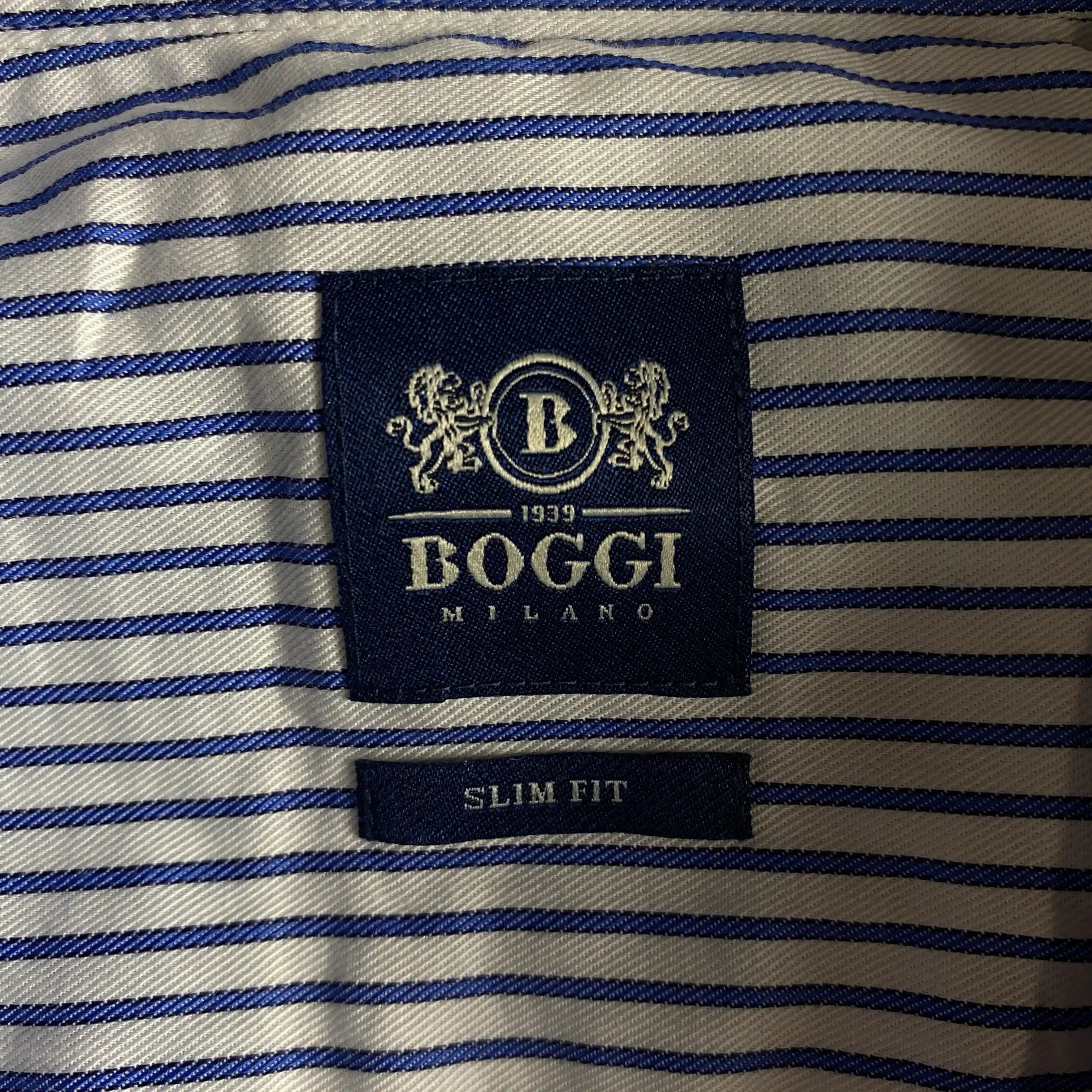 Boggi Mens Shirt Long Sleeve Boggi Milano Size 41 Size US L / EU 52-54 / 3 - 4 Thumbnail