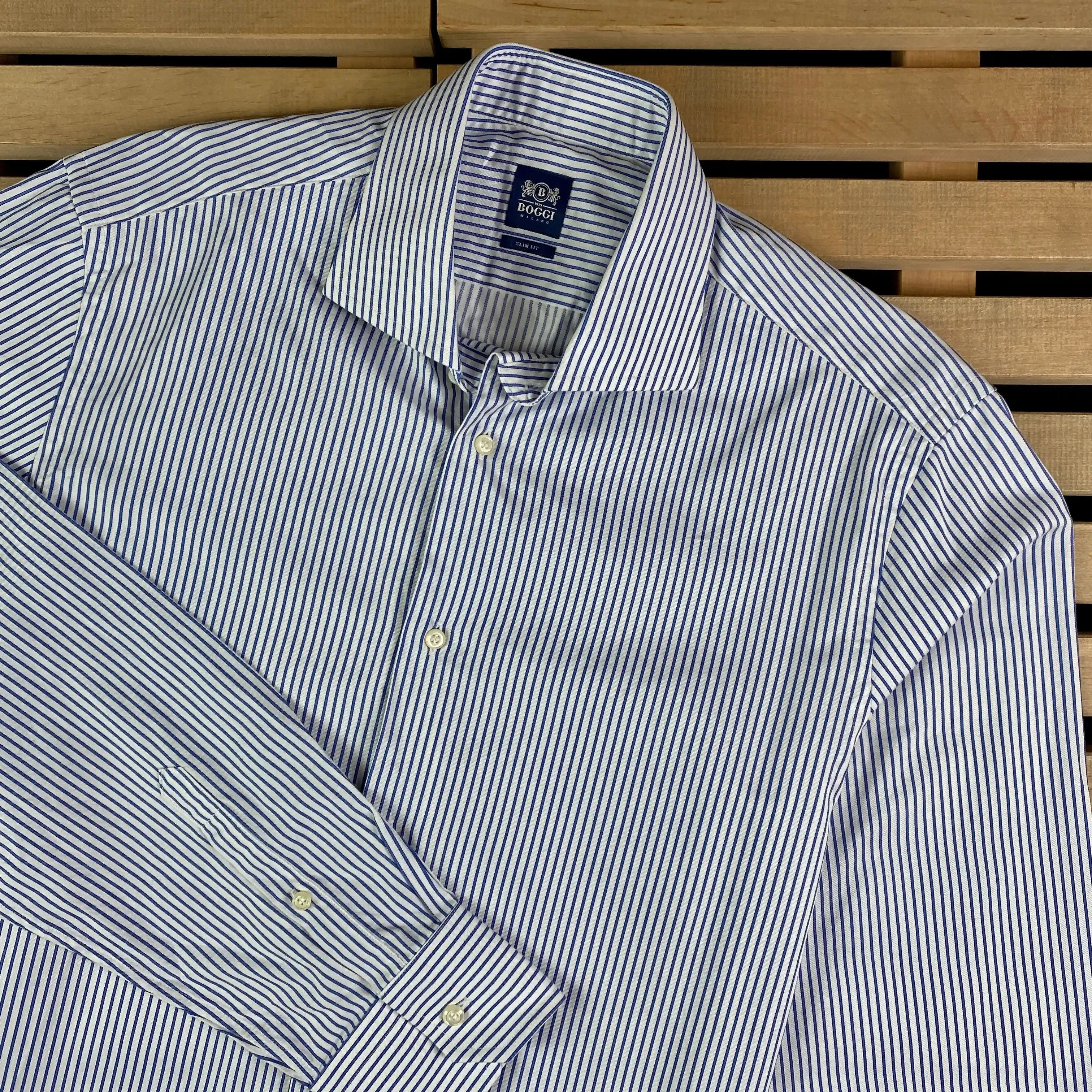 Boggi Mens Shirt Long Sleeve Boggi Milano Size 41 Size US L / EU 52-54 / 3 - 2 Thumbnail