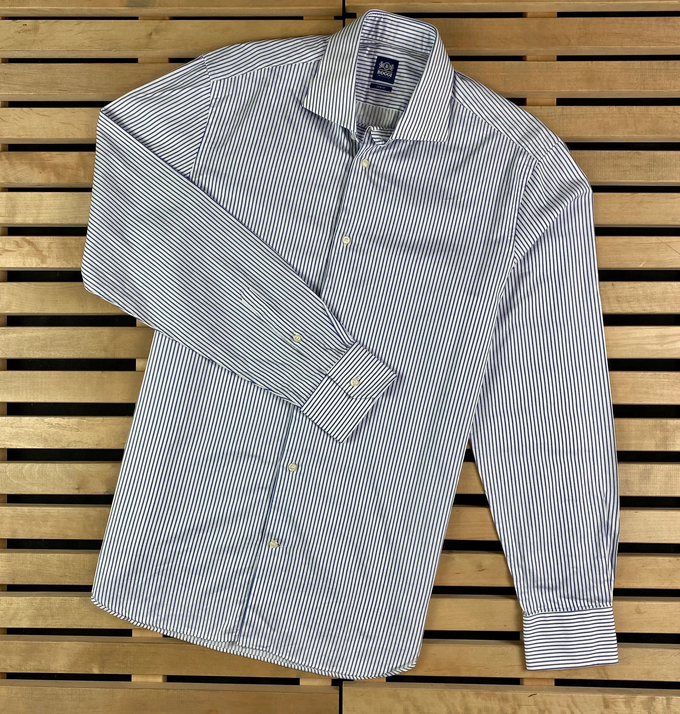 Boggi Mens Shirt Long Sleeve Boggi Milano Size 41 Size US L / EU 52-54 / 3 - 1 Thumbnail