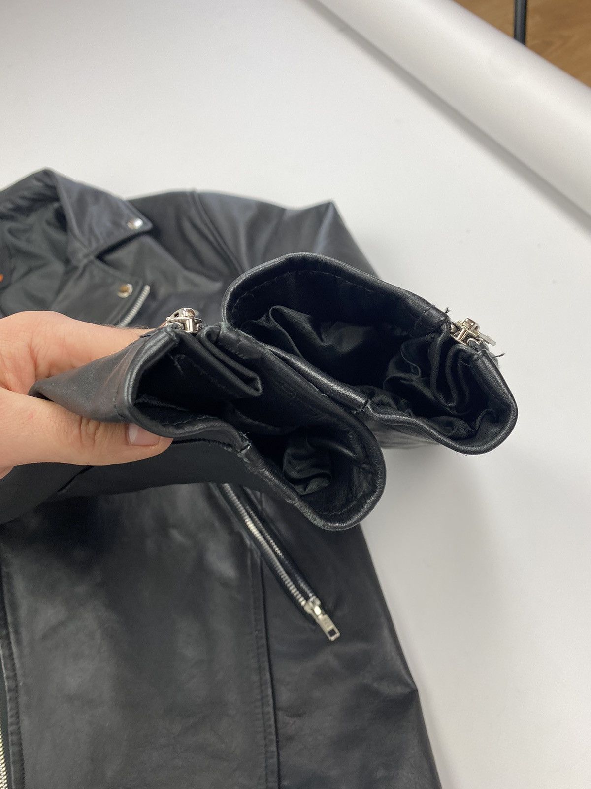 Japanese Brand × Vintage Vintage Black Leather Biker Motorcycle Black Jacket Size US L / EU 52-54 / 3 - 4 Thumbnail