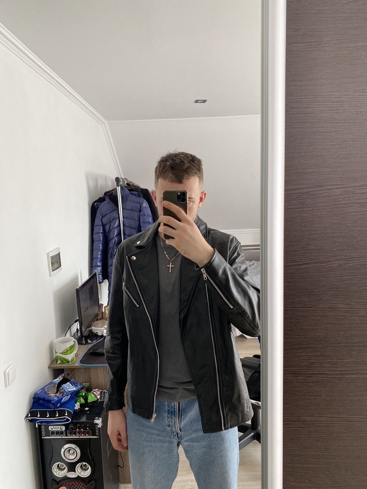 Japanese Brand × Vintage Vintage Black Leather Biker Motorcycle Black Jacket Size US L / EU 52-54 / 3 - 10 Thumbnail