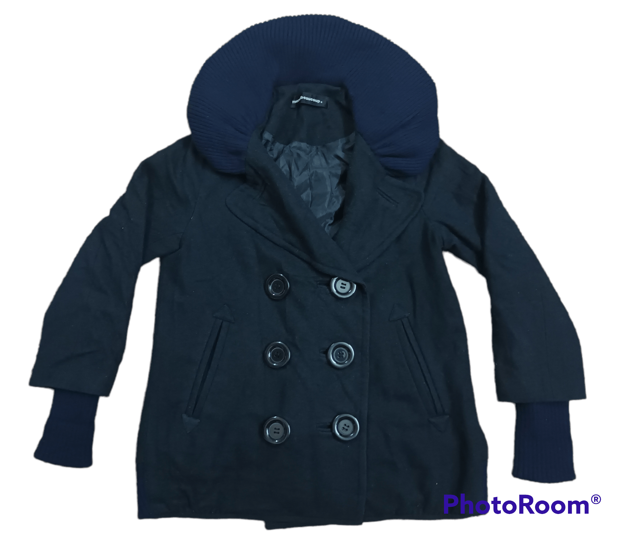 image of Archival Clothing x Issey Miyake Mercibeaucoup Wool Jacket / Coat in Black, Men's (Size Medium)