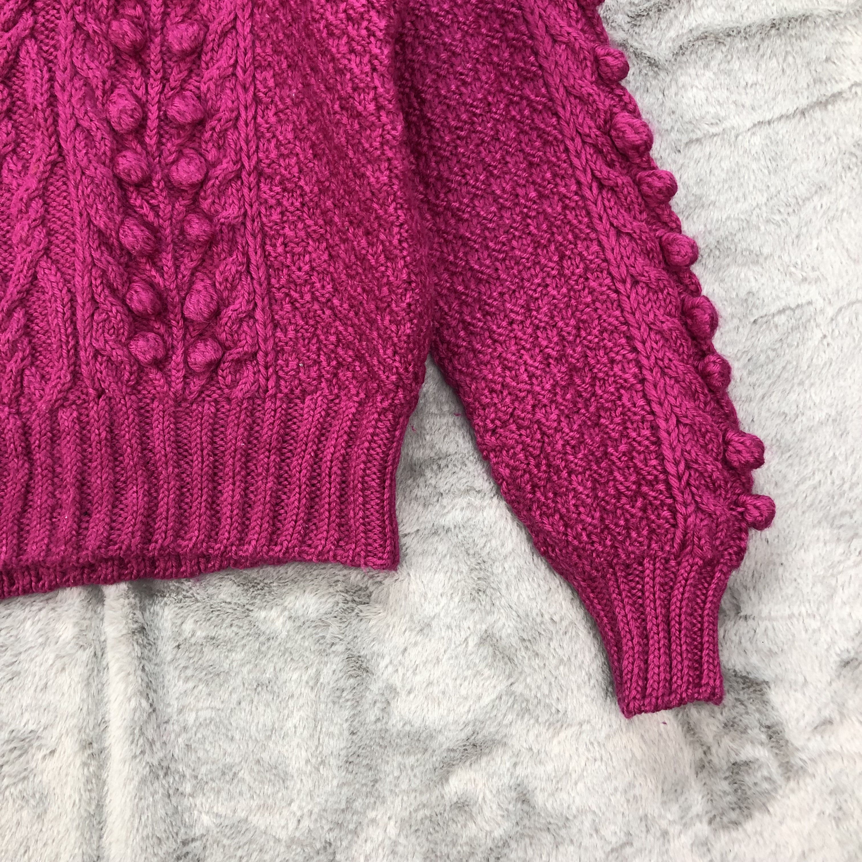 Japanese Brand Nice Abstract Design Pink Knitwear Sweater #4540-158 Size S / US 4 / IT 40 - 5 Thumbnail