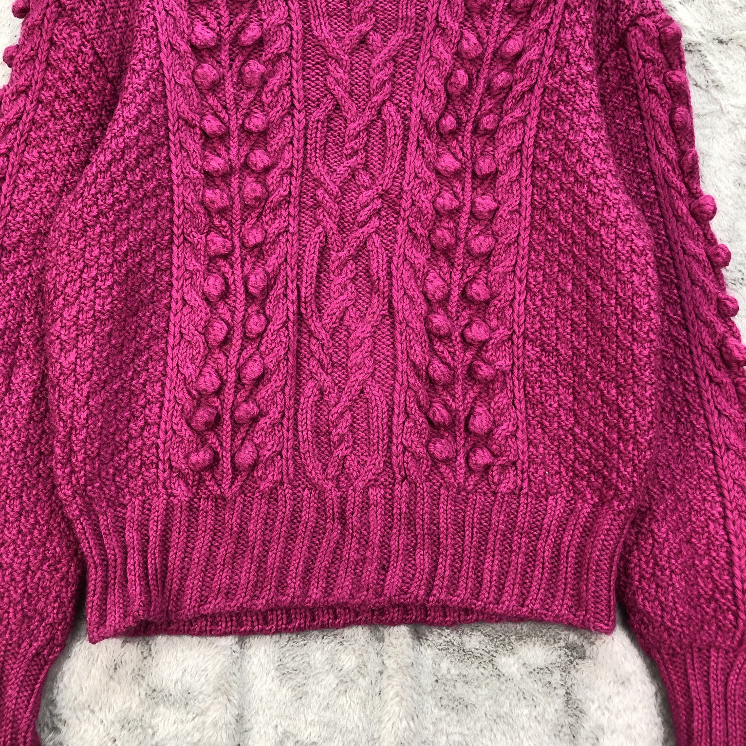 Japanese Brand Nice Abstract Design Pink Knitwear Sweater #4540-158 Size S / US 4 / IT 40 - 3 Thumbnail