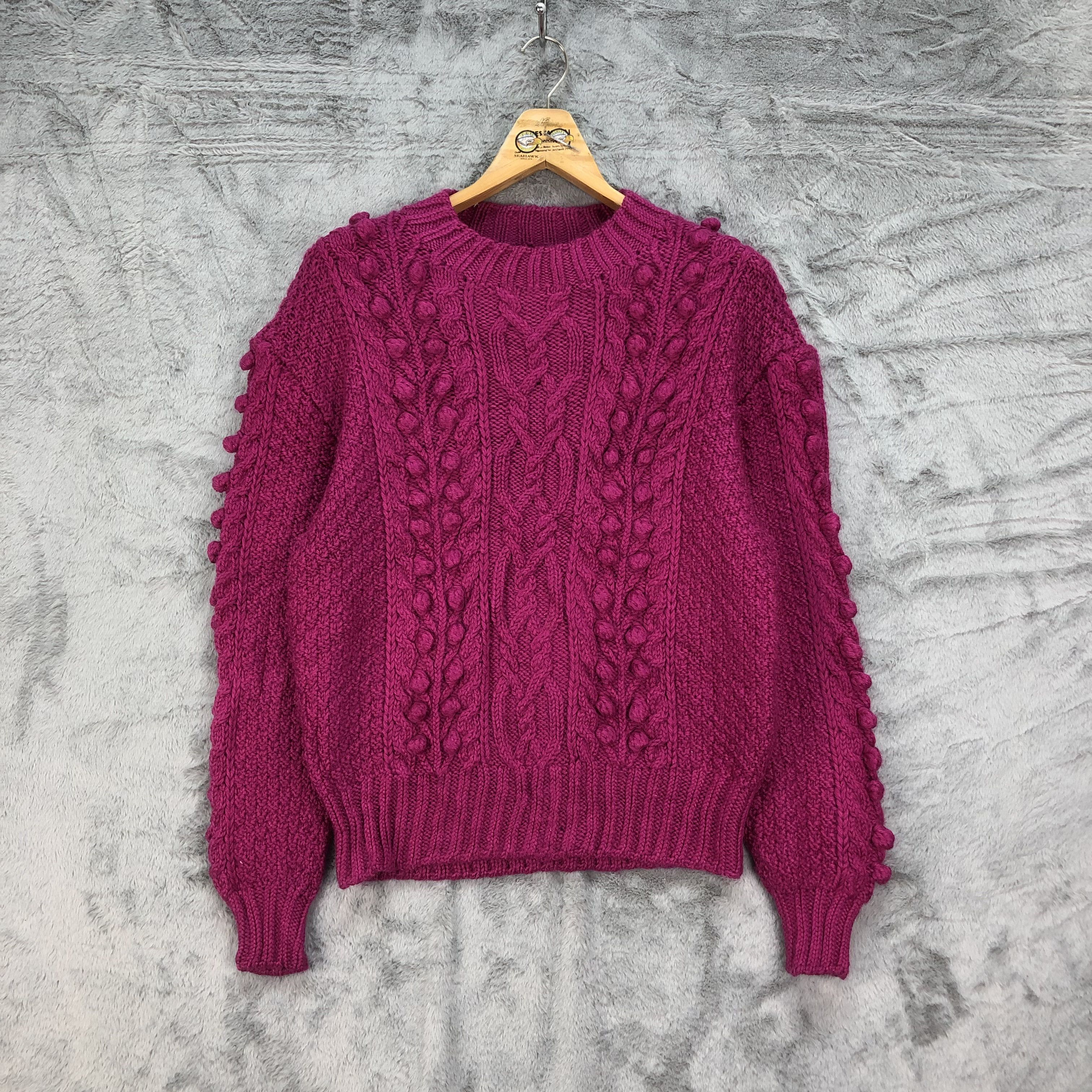 Japanese Brand Nice Abstract Design Pink Knitwear Sweater #4540-158 Size S / US 4 / IT 40 - 1 Thumbnail