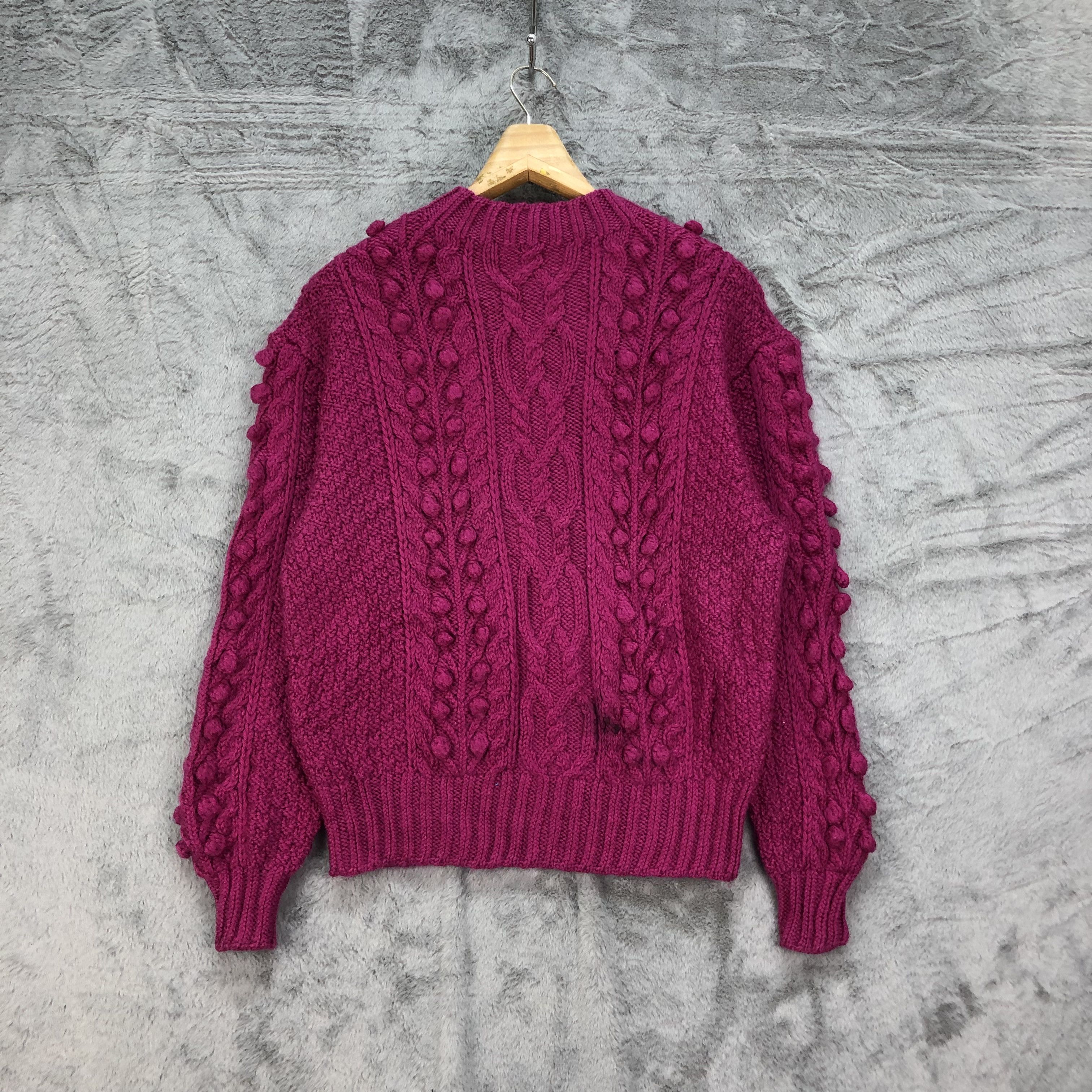 Japanese Brand Nice Abstract Design Pink Knitwear Sweater #4540-158 Size S / US 4 / IT 40 - 6 Thumbnail