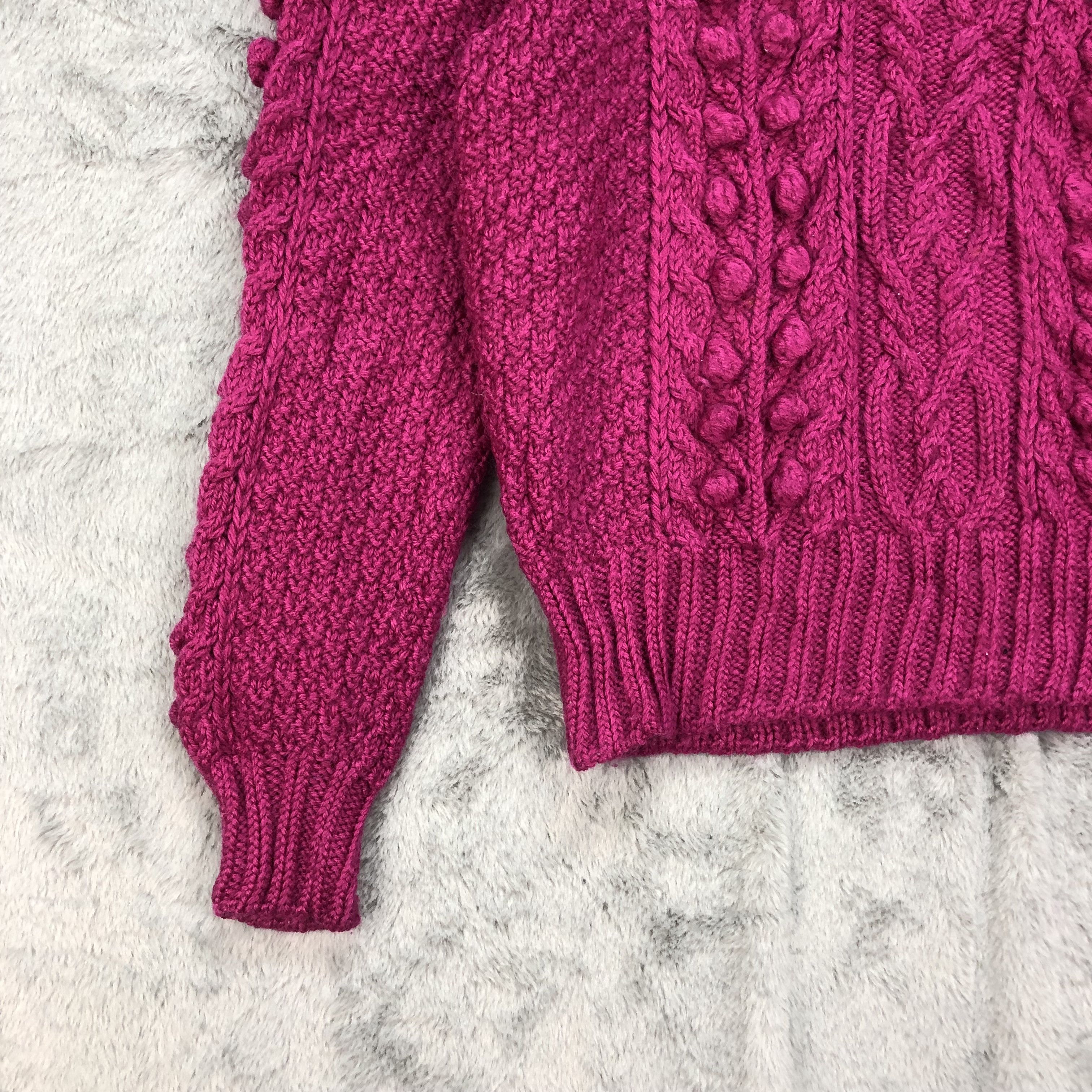 Japanese Brand Nice Abstract Design Pink Knitwear Sweater #4540-158 Size S / US 4 / IT 40 - 4 Thumbnail