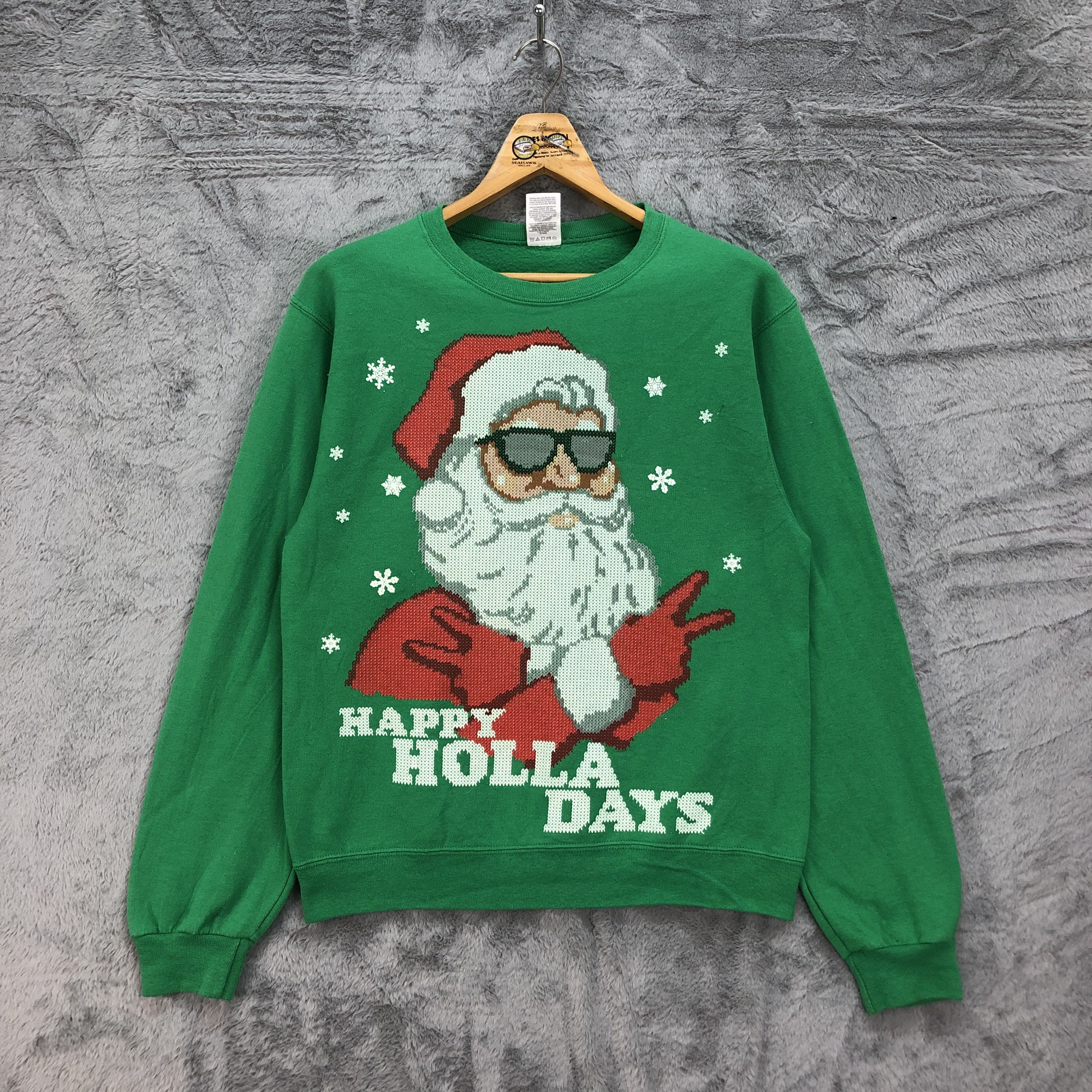 Jerzees Happy Holla Days Santa Graphic Printed Sweatshirts #4578-159 Size US S / EU 44-46 / 1 - 1 Thumbnail