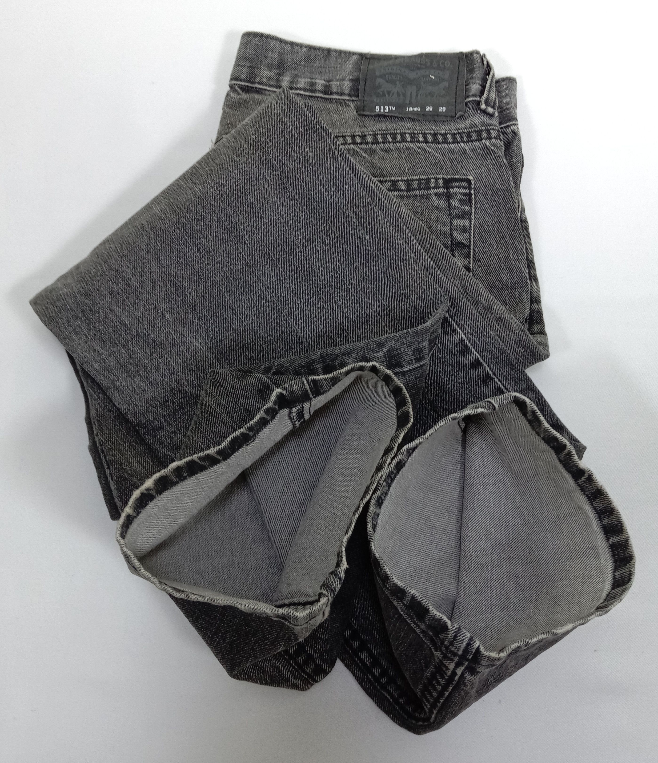 Levi's Vintage Levi's 513 Jeans Faded Black Slim Straight Denim Size 29" - 17 Thumbnail