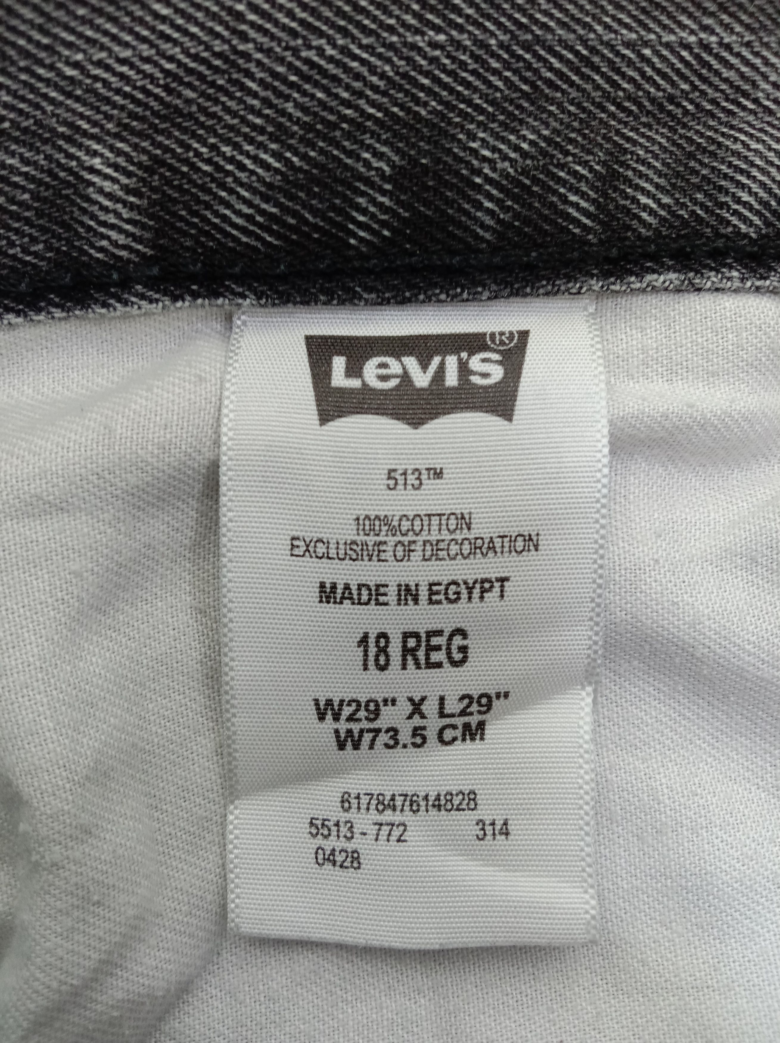 Levi's Vintage Levi's 513 Jeans Faded Black Slim Straight Denim Size 29" - 15 Thumbnail