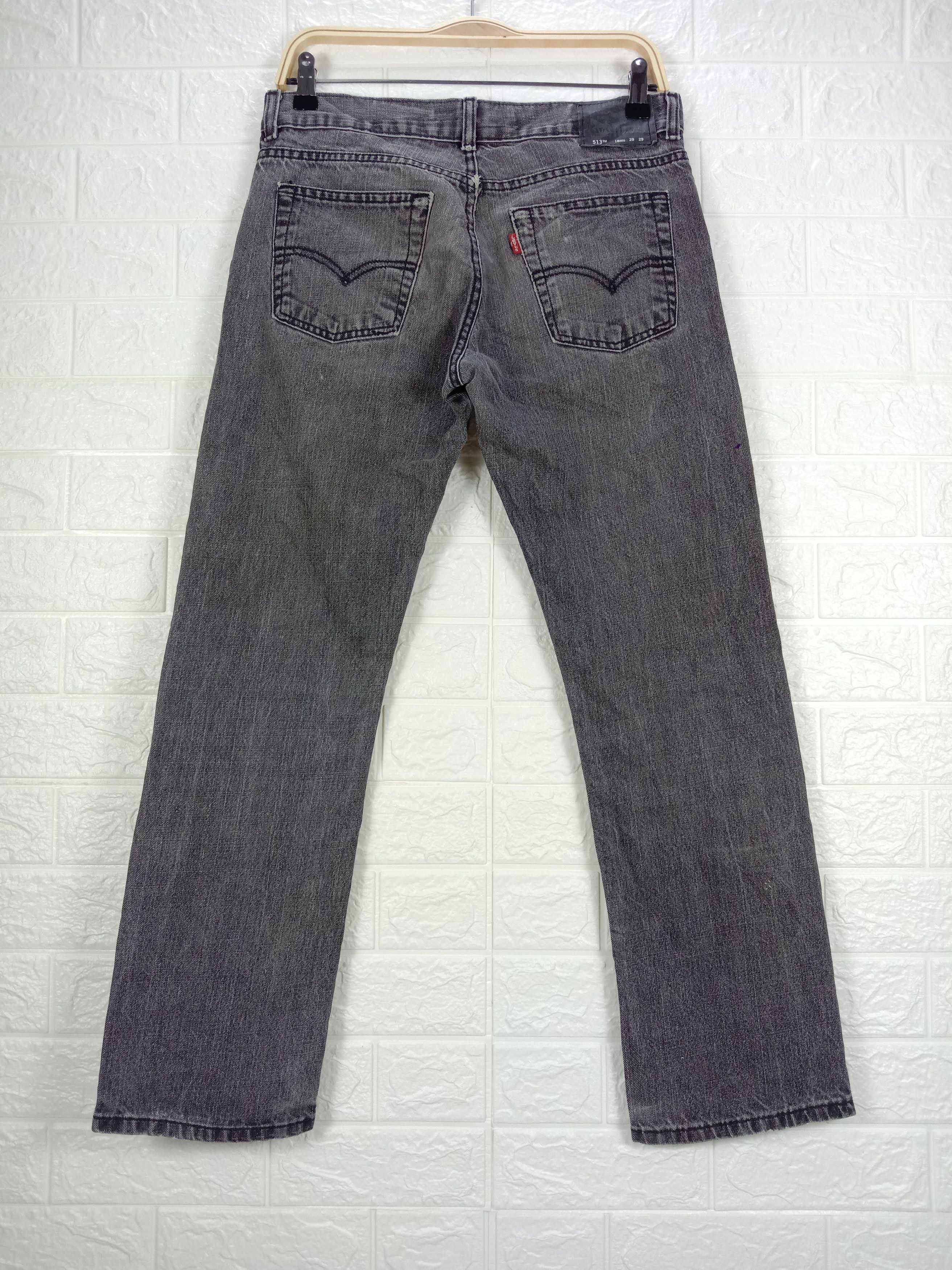Levi's Vintage Levi's 513 Jeans Faded Black Slim Straight Denim Size 29" - 5 Thumbnail