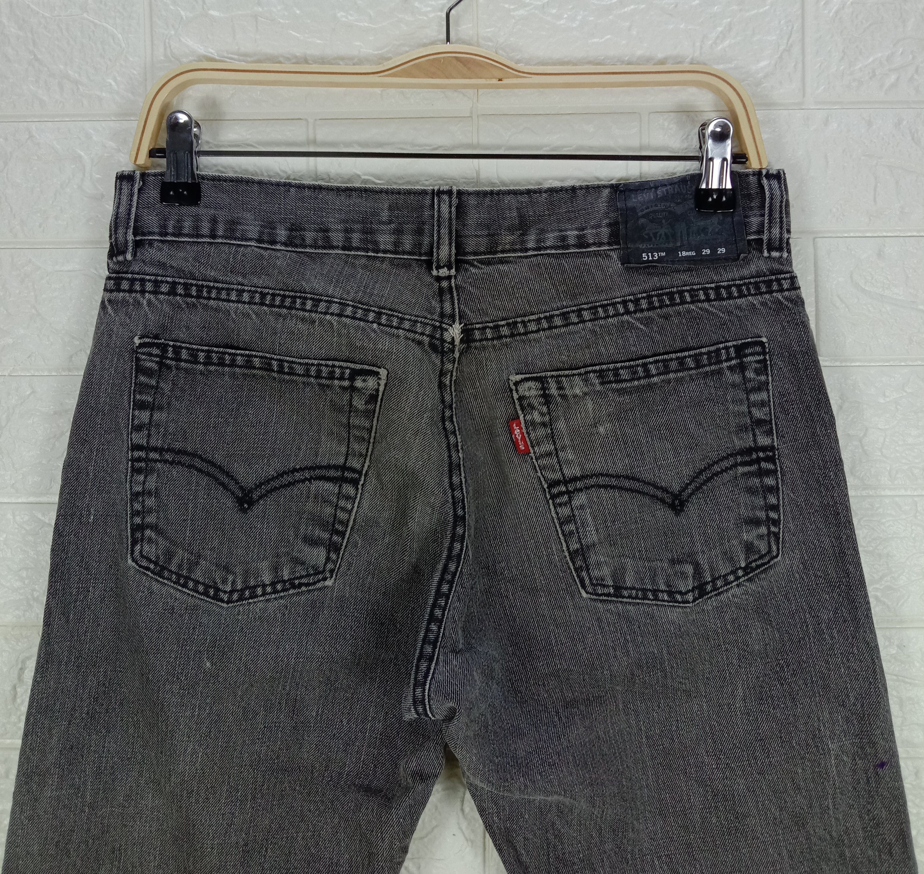 Levi's Vintage Levi's 513 Jeans Faded Black Slim Straight Denim Size 29" - 6 Thumbnail