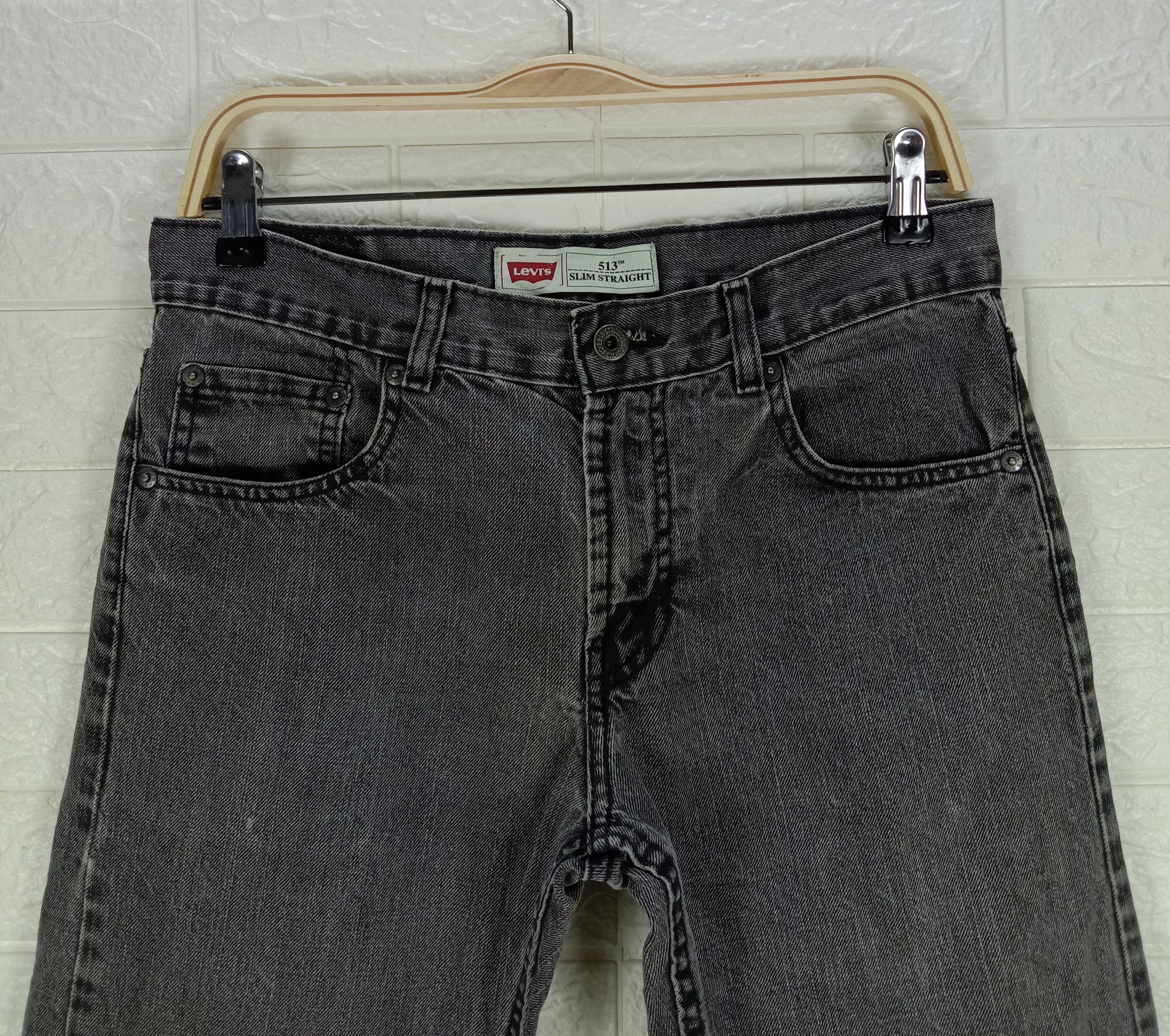 Levi's Vintage Levi's 513 Jeans Faded Black Slim Straight Denim Size 29" - 2 Thumbnail