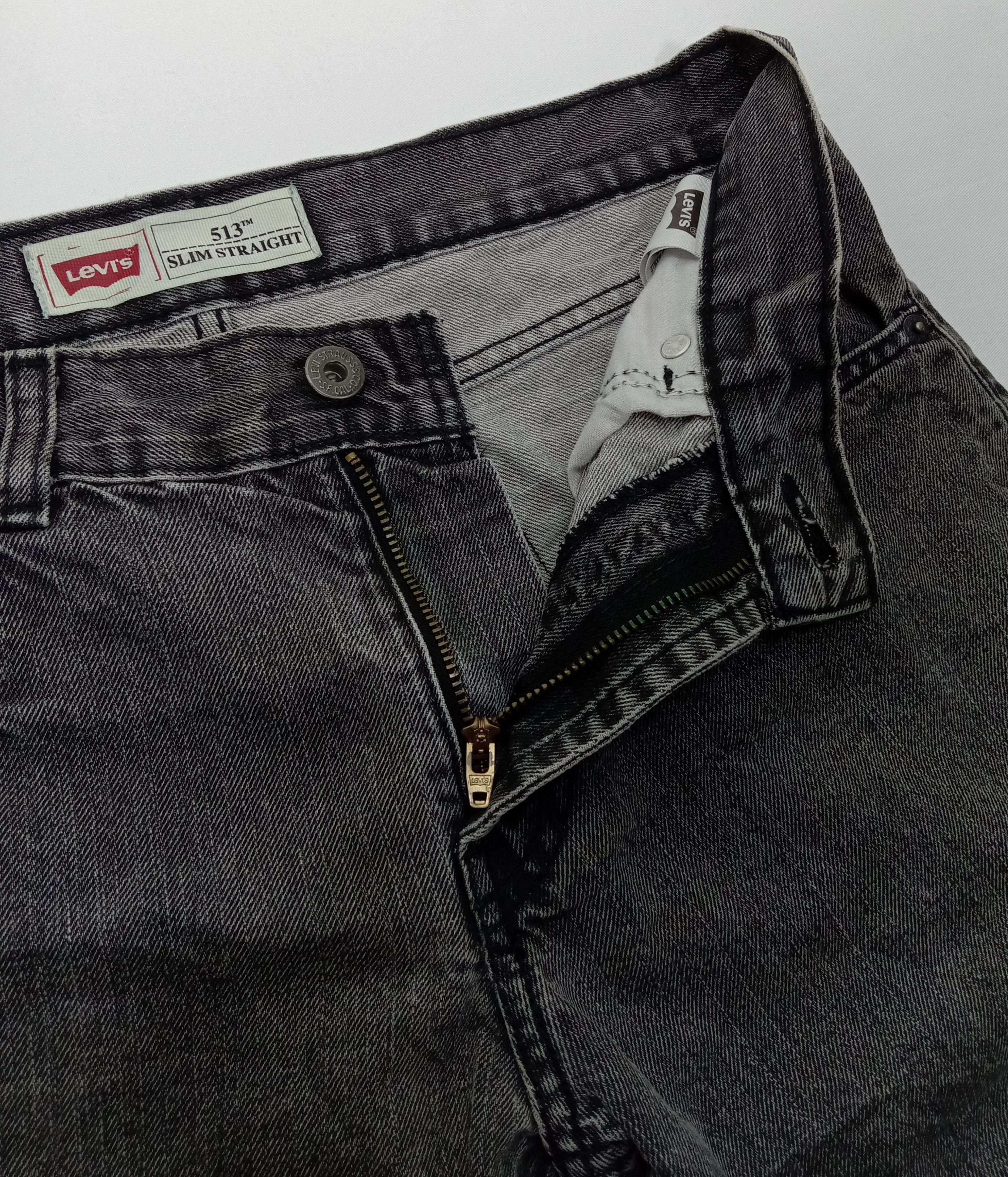 Levi's Vintage Levi's 513 Jeans Faded Black Slim Straight Denim Size 29" - 9 Thumbnail