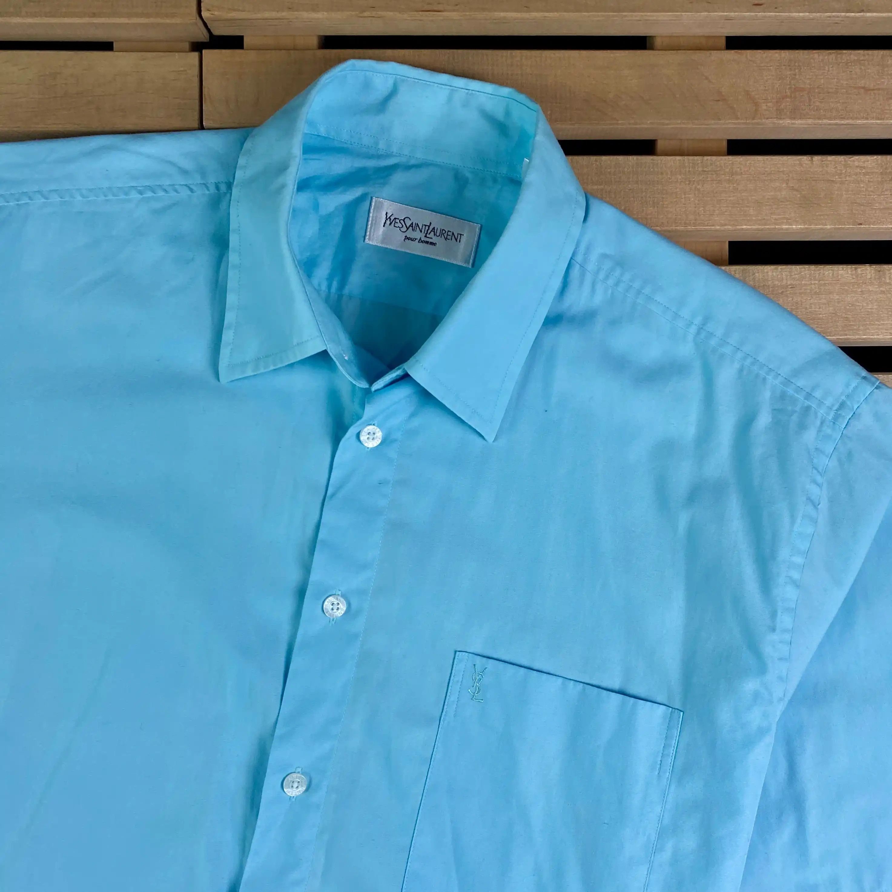 Vintage × Yves Saint Laurent Mens Shirt Long Sleeve Yves Saint Laurent Vintage Size L Size US L / EU 52-54 / 3 - 2 Thumbnail