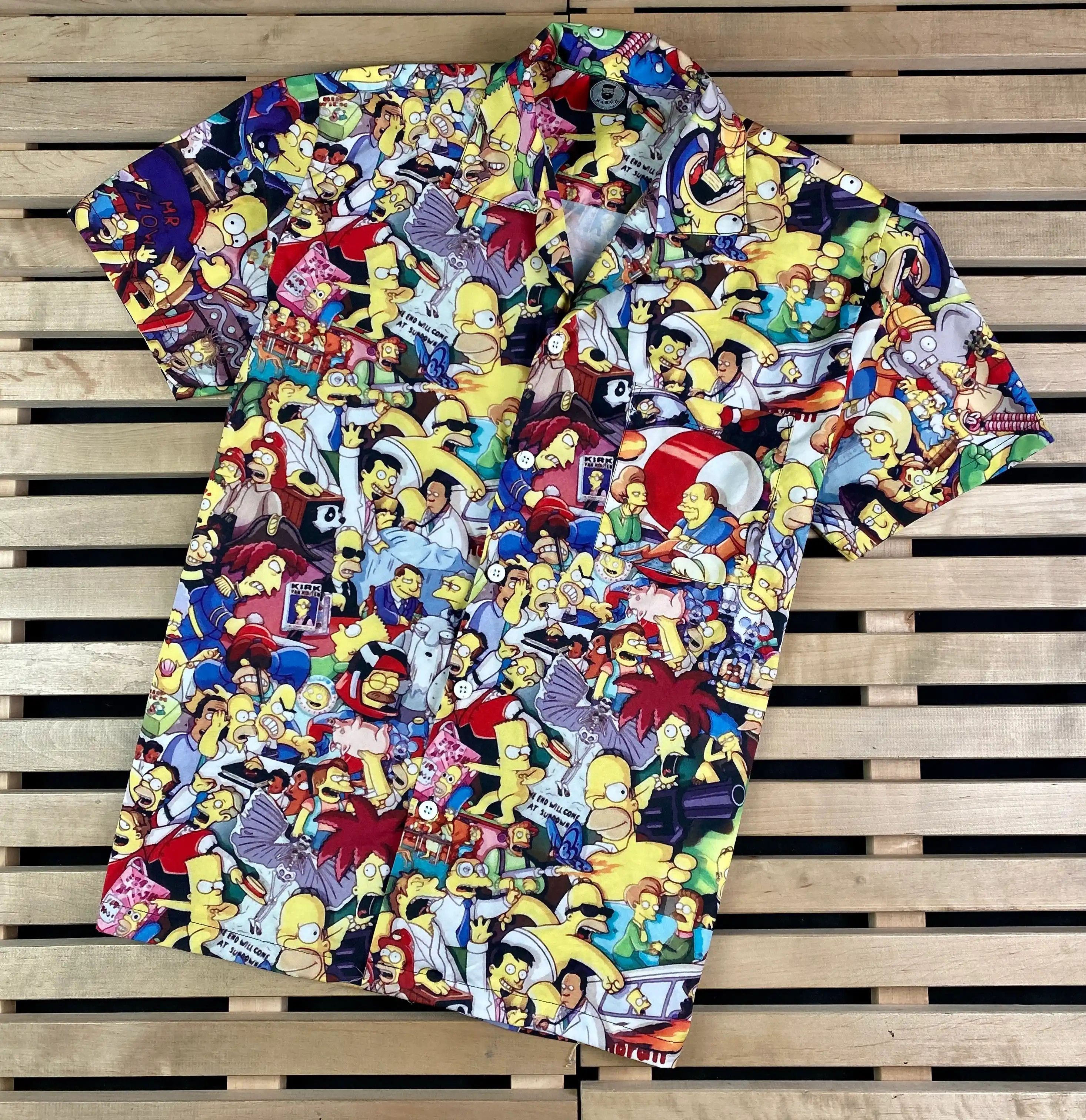 The Simpsons × Vintage Mens Vintage Shirt Short Sleeve Simsons Monogram Size L Size US L / EU 52-54 / 3 - 1 Thumbnail